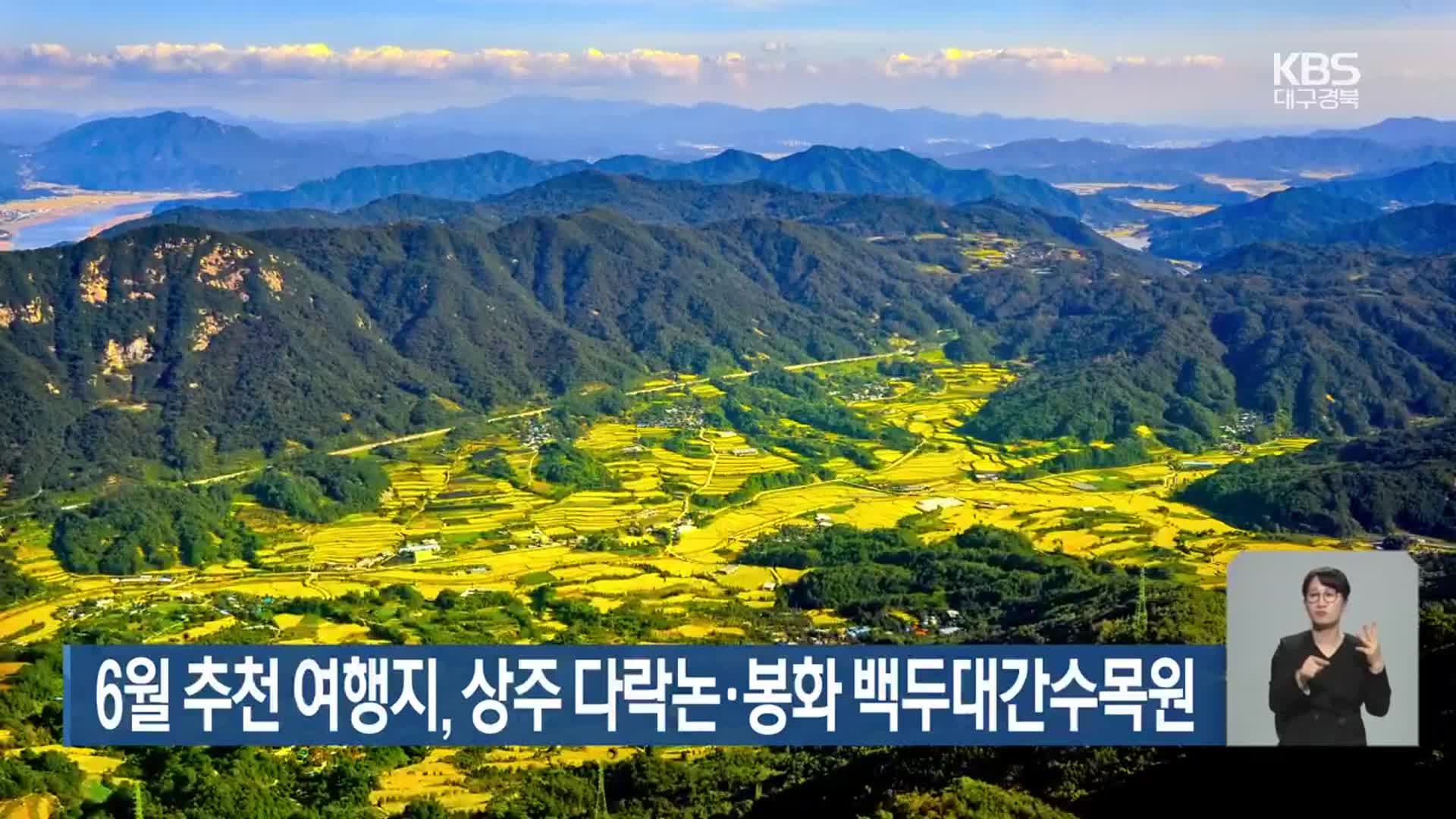 6월 추천 여행지, 상주 다락논·봉화 백두대간수목원
