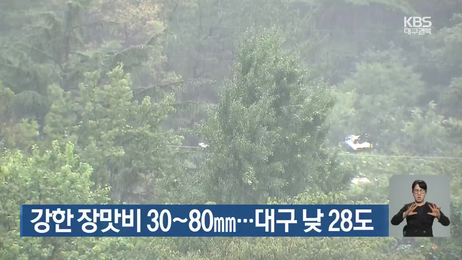 대구·경북 강한 장맛비 30~80mm…대구 낮 28도