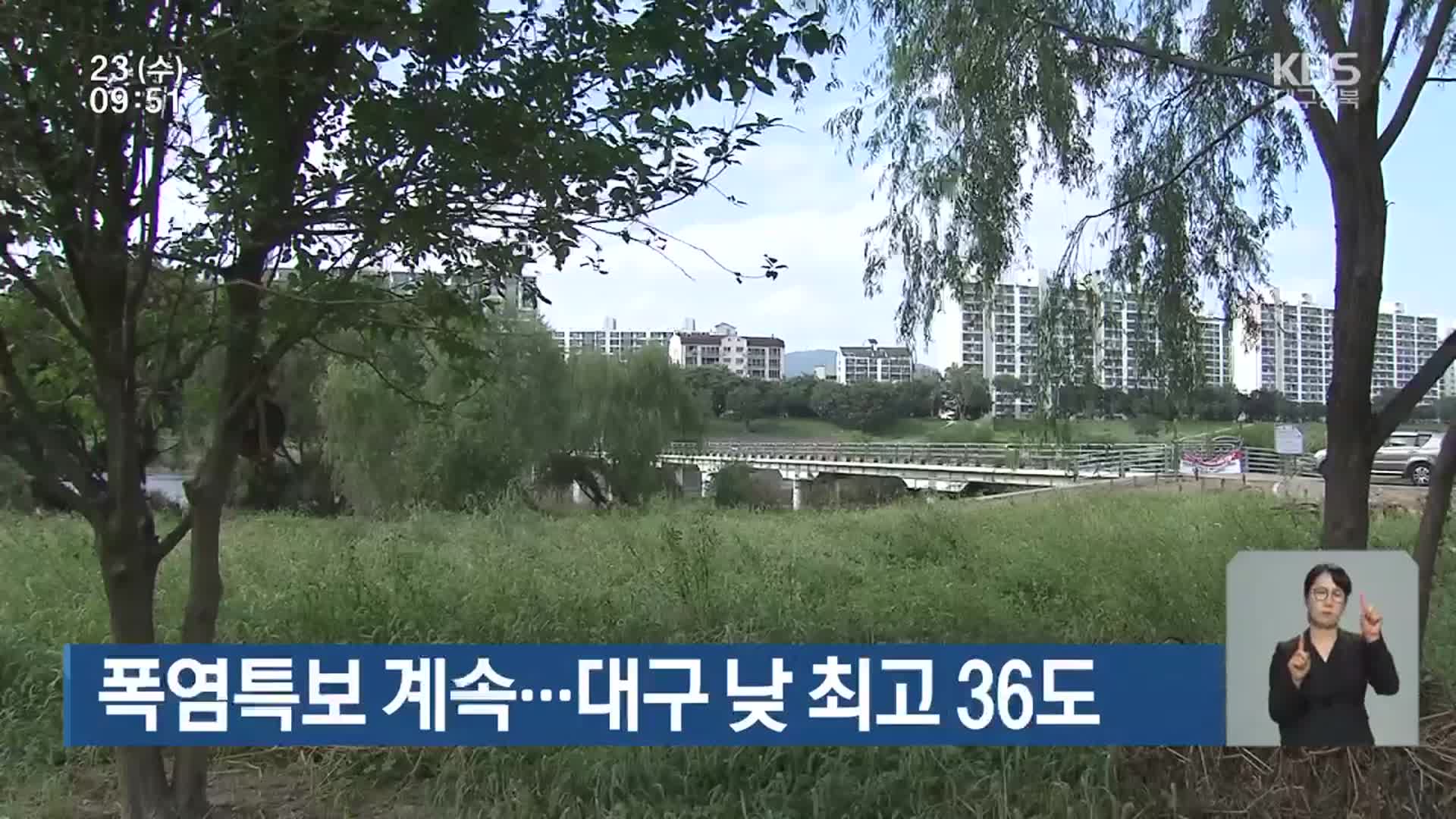 대구·경북 폭염특보 계속…대구 낮 최고 36도