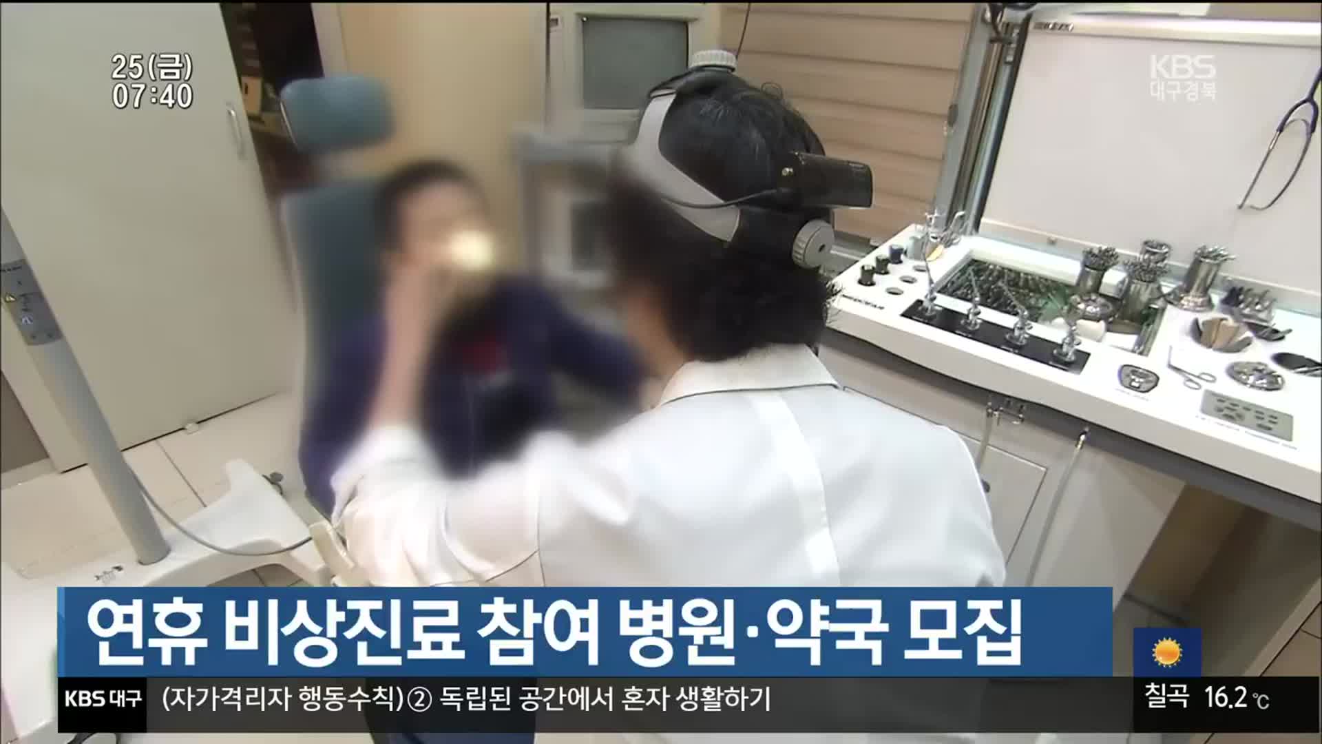 대구시, 연휴 비상진료 참여 병원·약국 모집