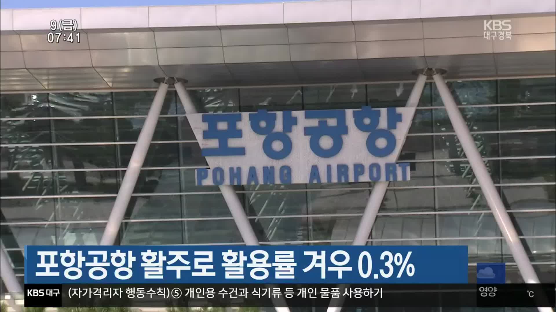 포항공항 활주로 활용률 겨우 0.3%