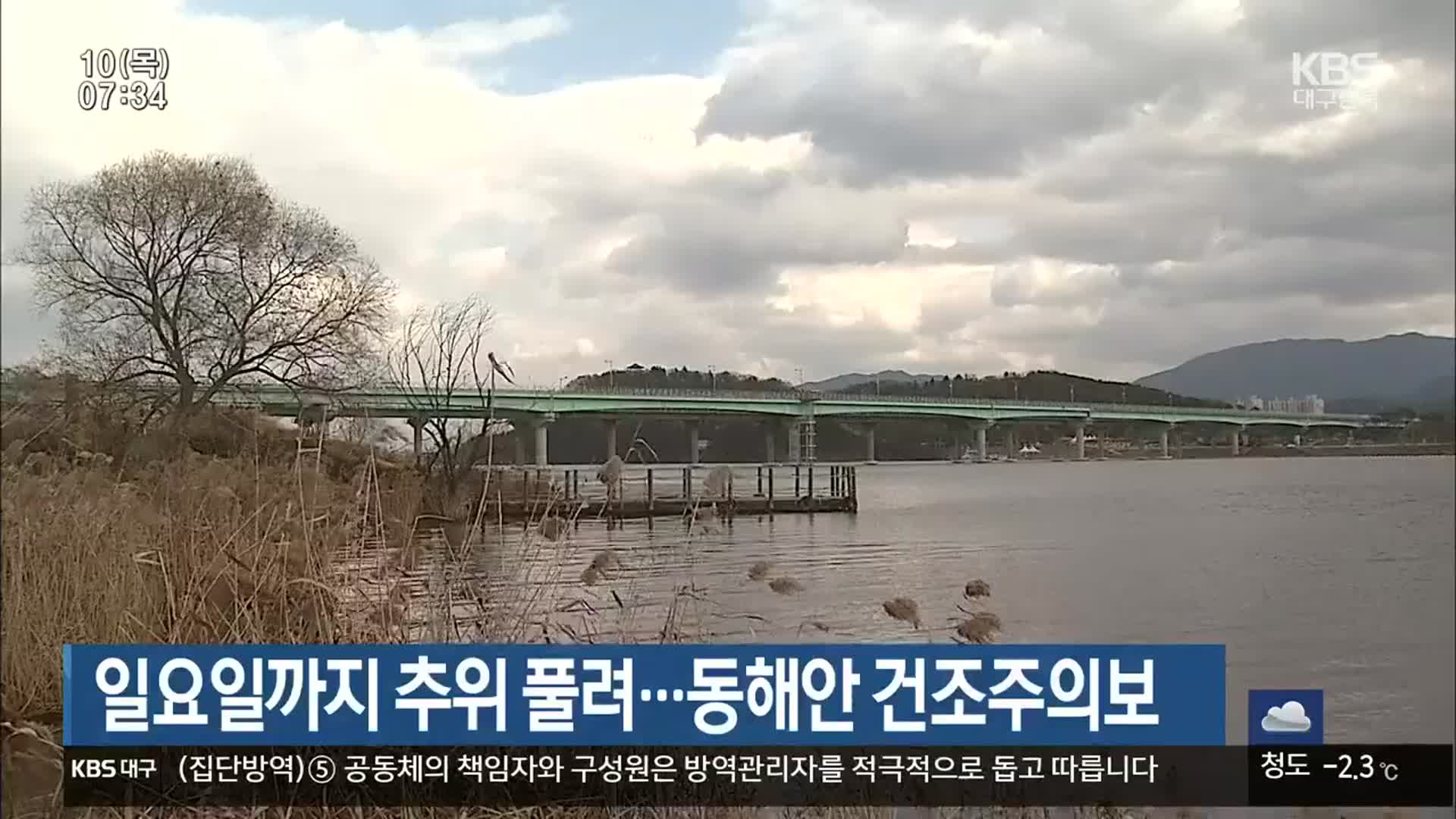 대구·경북, 일요일까지 추위 풀려…동해안 건조주의보