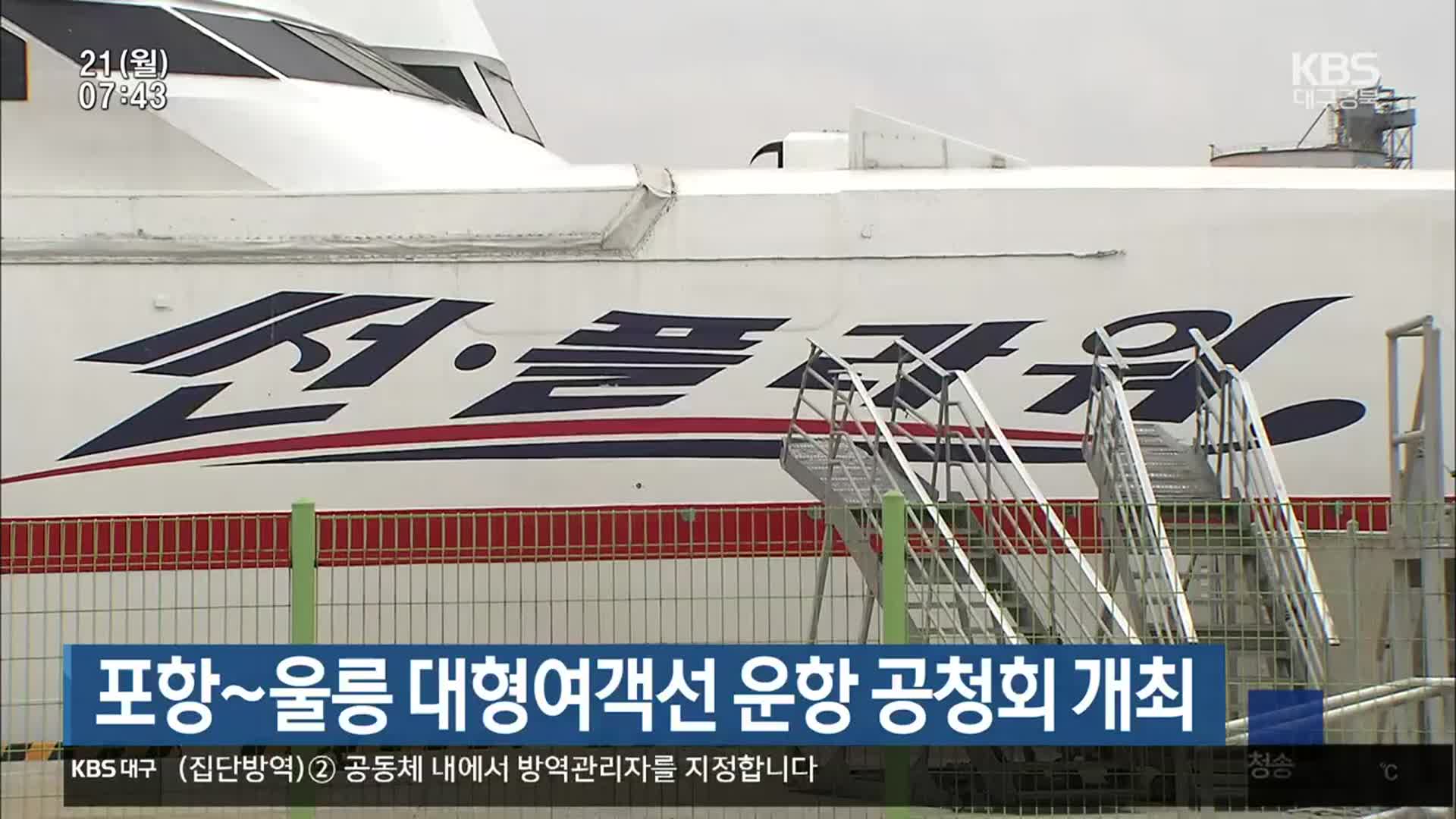 포항~울릉 대형여객선 운항 공청회 개최