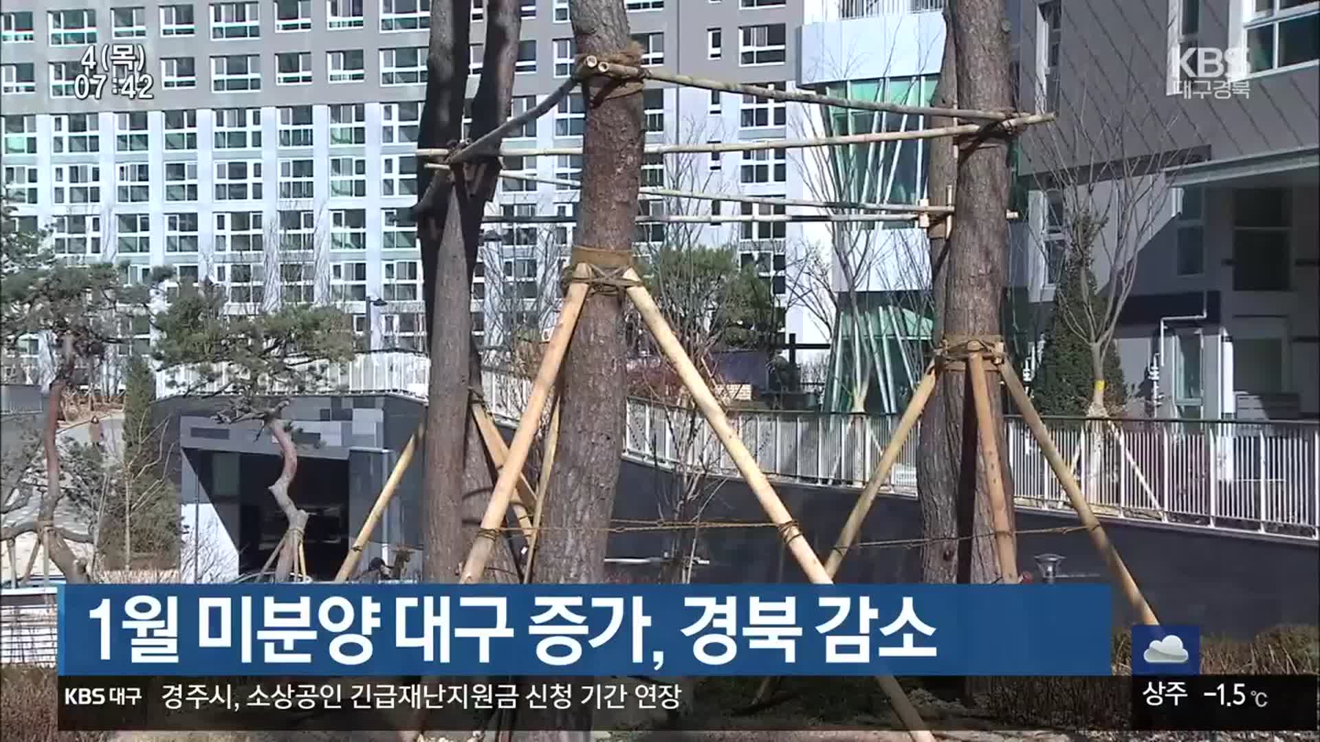 1월 미분양 대구 증가, 경북 감소
