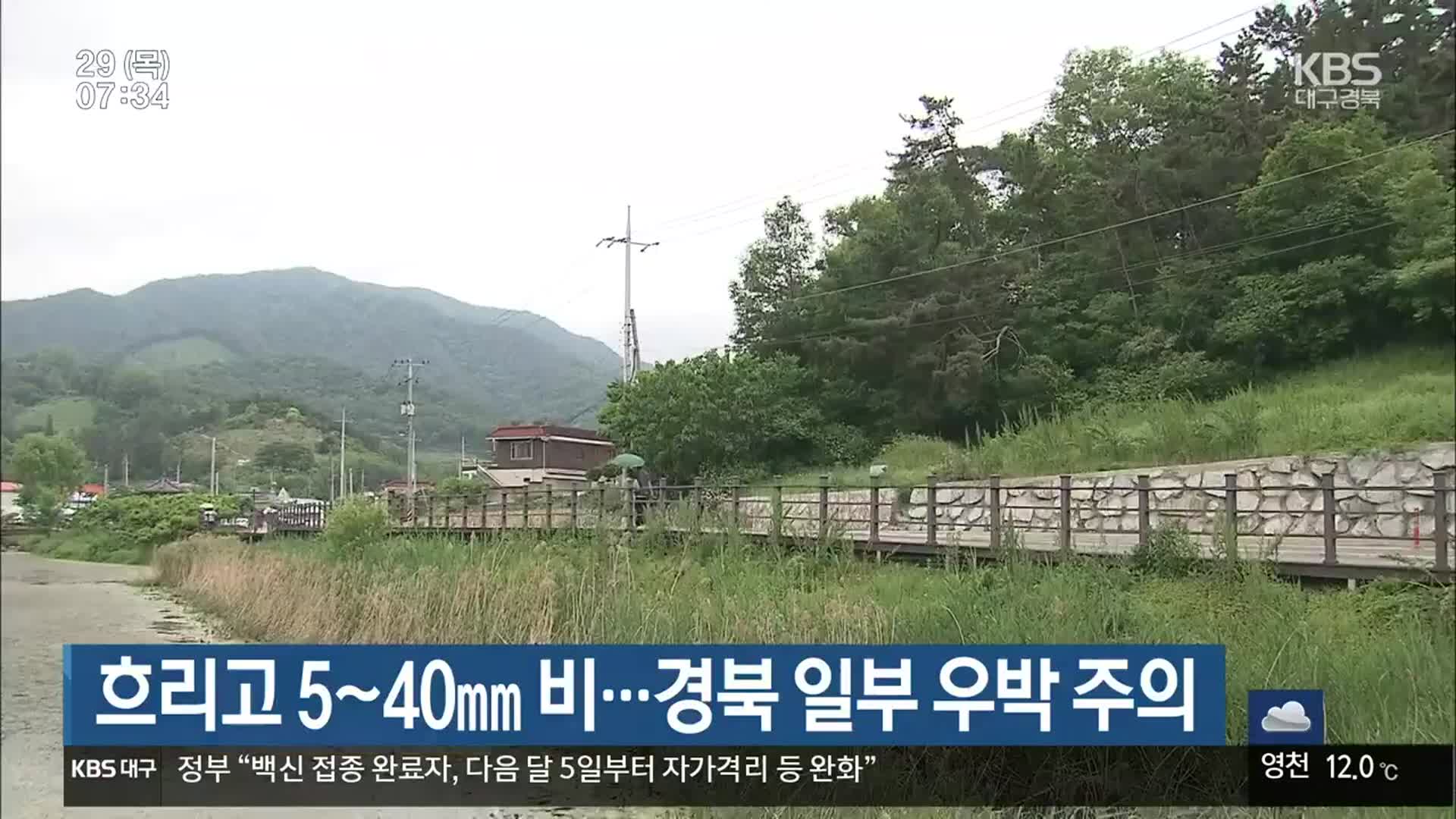 대구·경북 흐리고 5~40mm 비…경북 일부 우박 주의