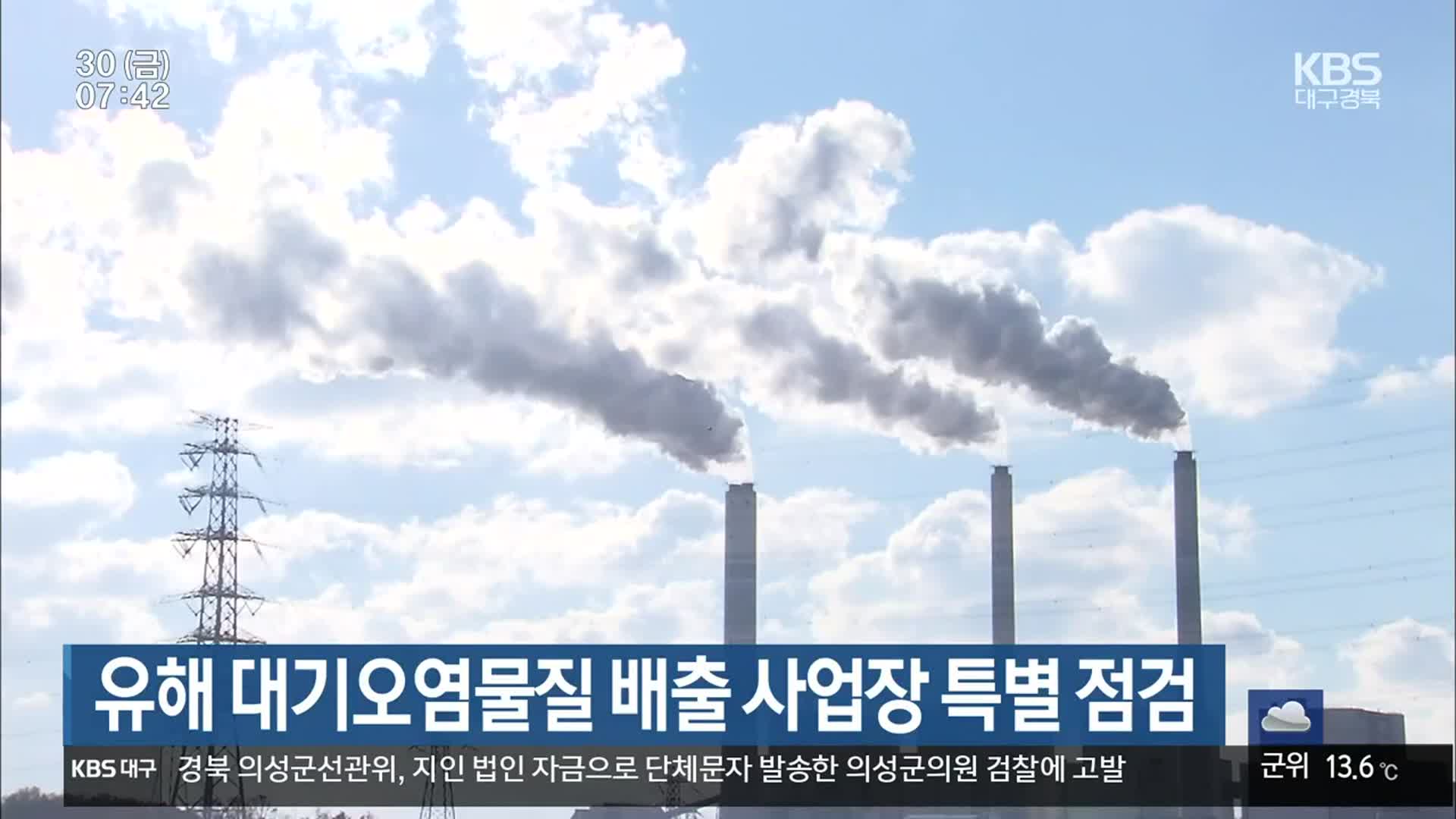 유해 대기오염물질 배출 사업장 특별 점검
