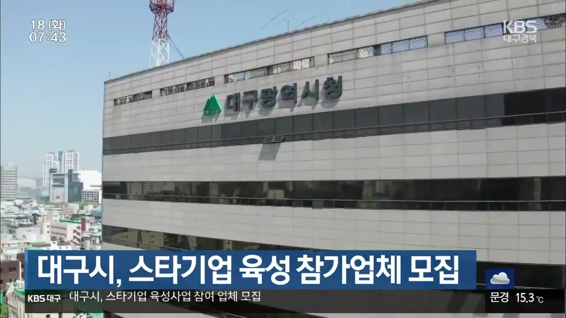 대구시, 스타기업 육성 참가업체 모집