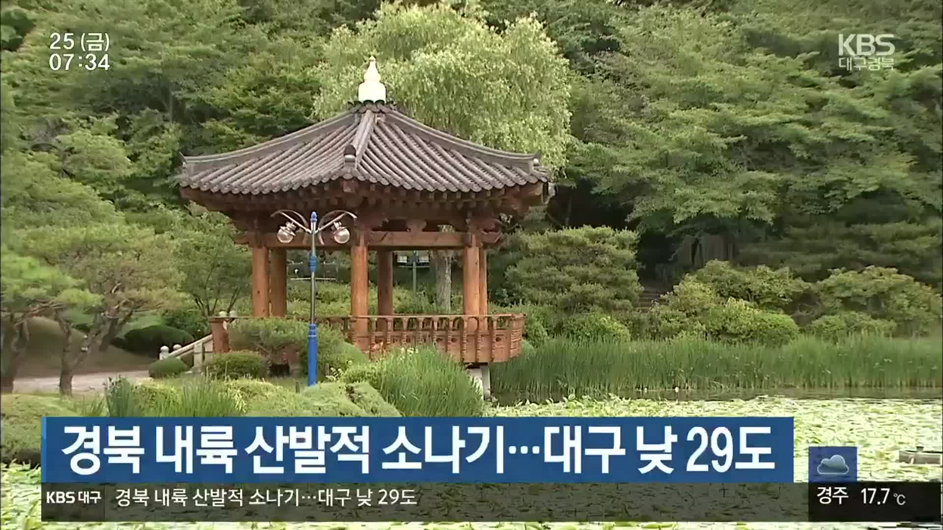 경북 내륙 산발적 소나기…대구 낮 29도