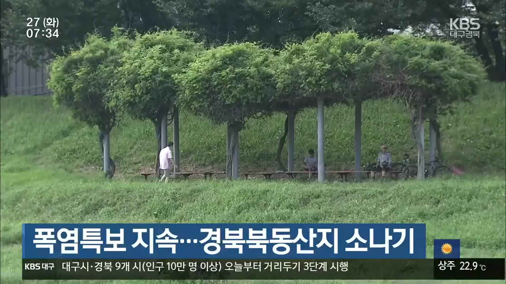 대구·경북 폭염특보 지속…경북북동산지 소나기