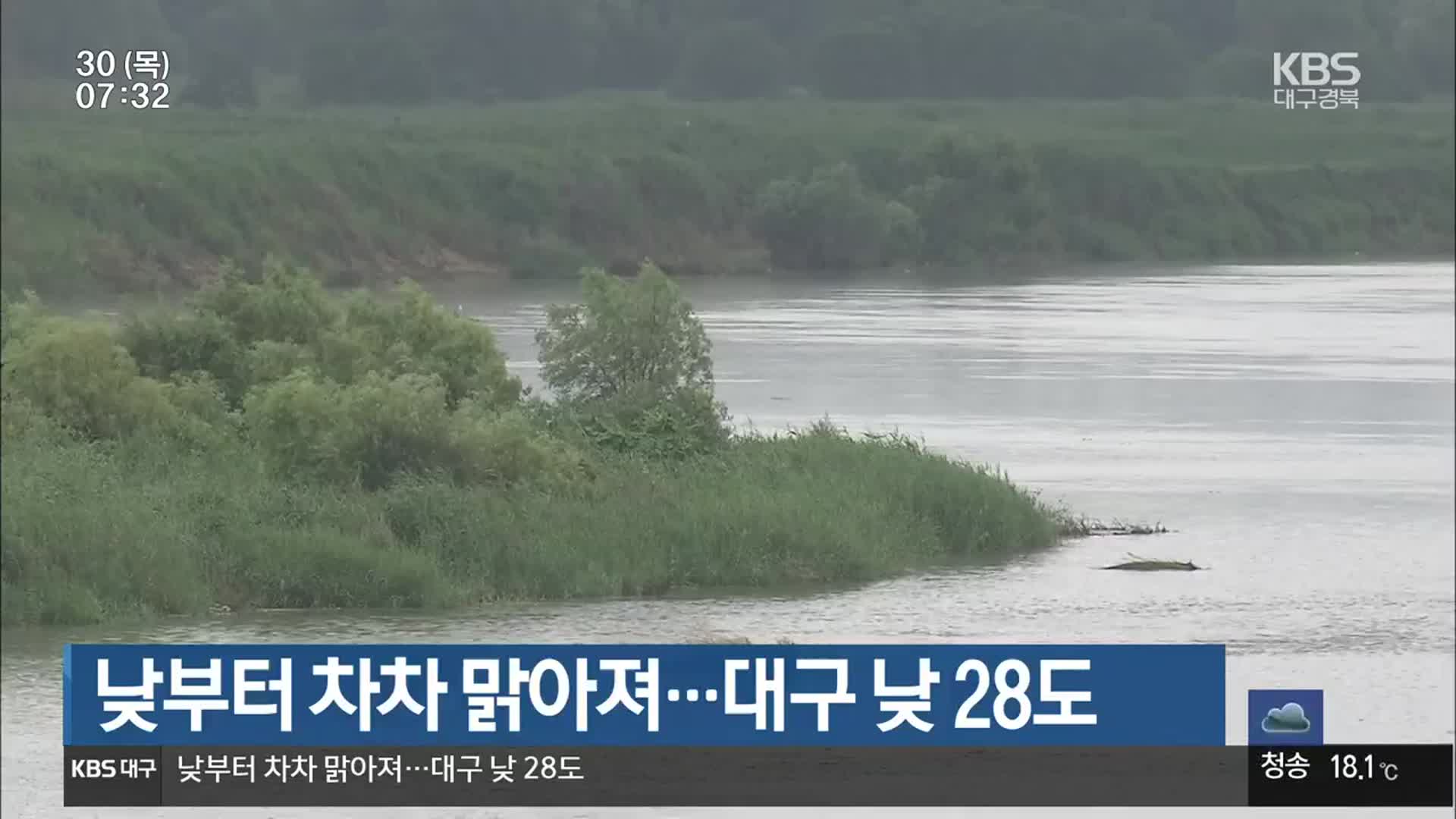 대구·경북 낮부터 차차 맑아져…대구 낮 28도