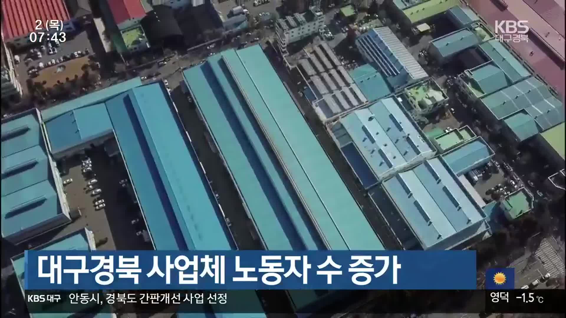 대구·경북 사업체 노동자 수 증가