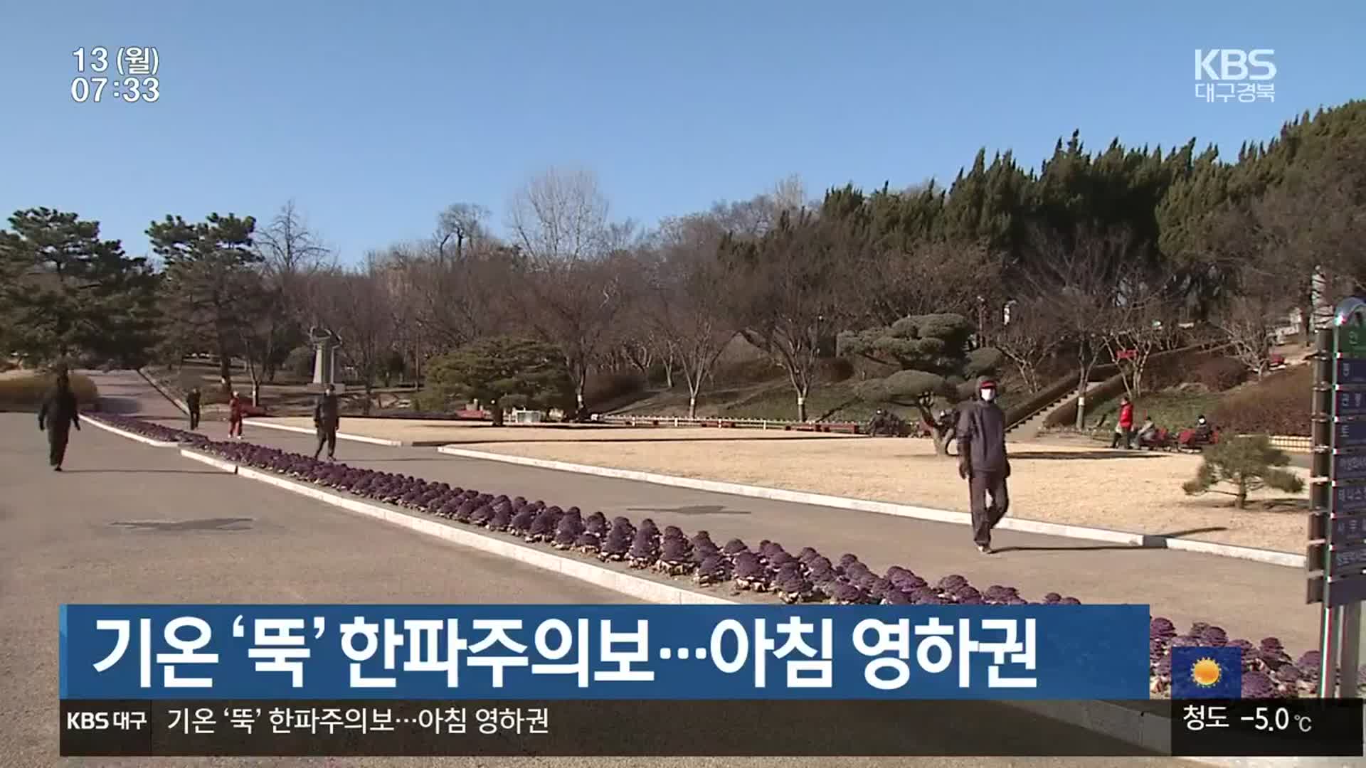 대구·경북 기온 ‘뚝’ 한파주의보…아침 영하권