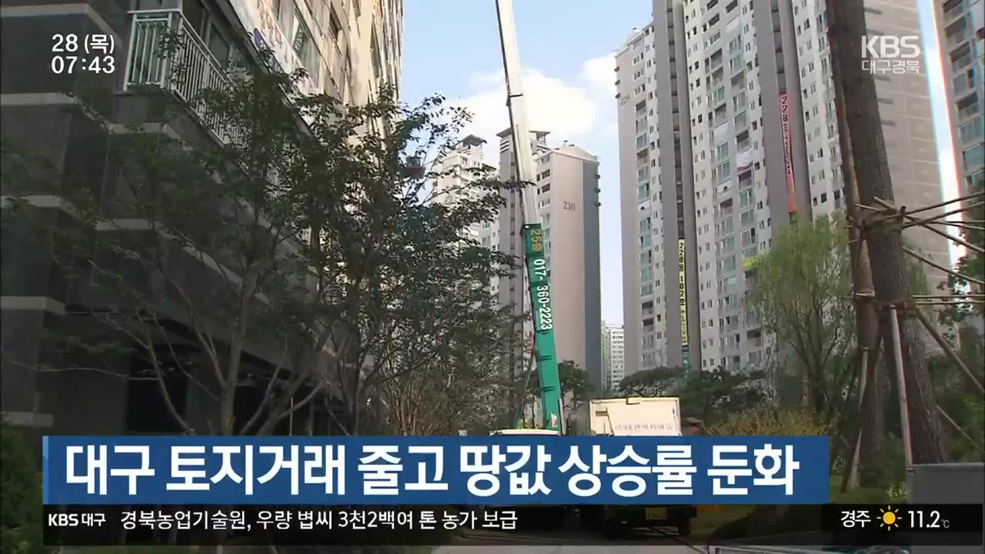 대구 토지거래 줄고 땅값 상승률 둔화