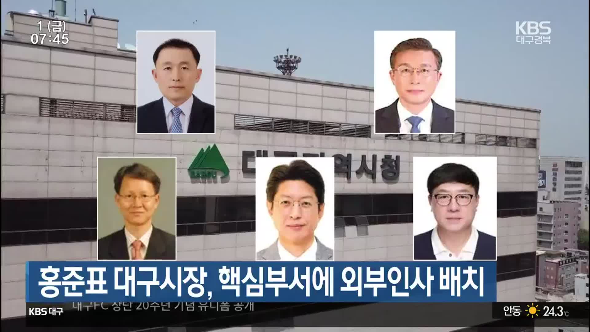 홍준표 대구시장, 핵심부서에 외부인사 배치