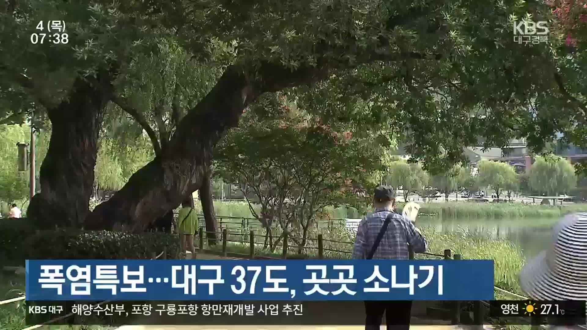 대구·경북 폭염특보…대구 37도, 곳곳 소나기