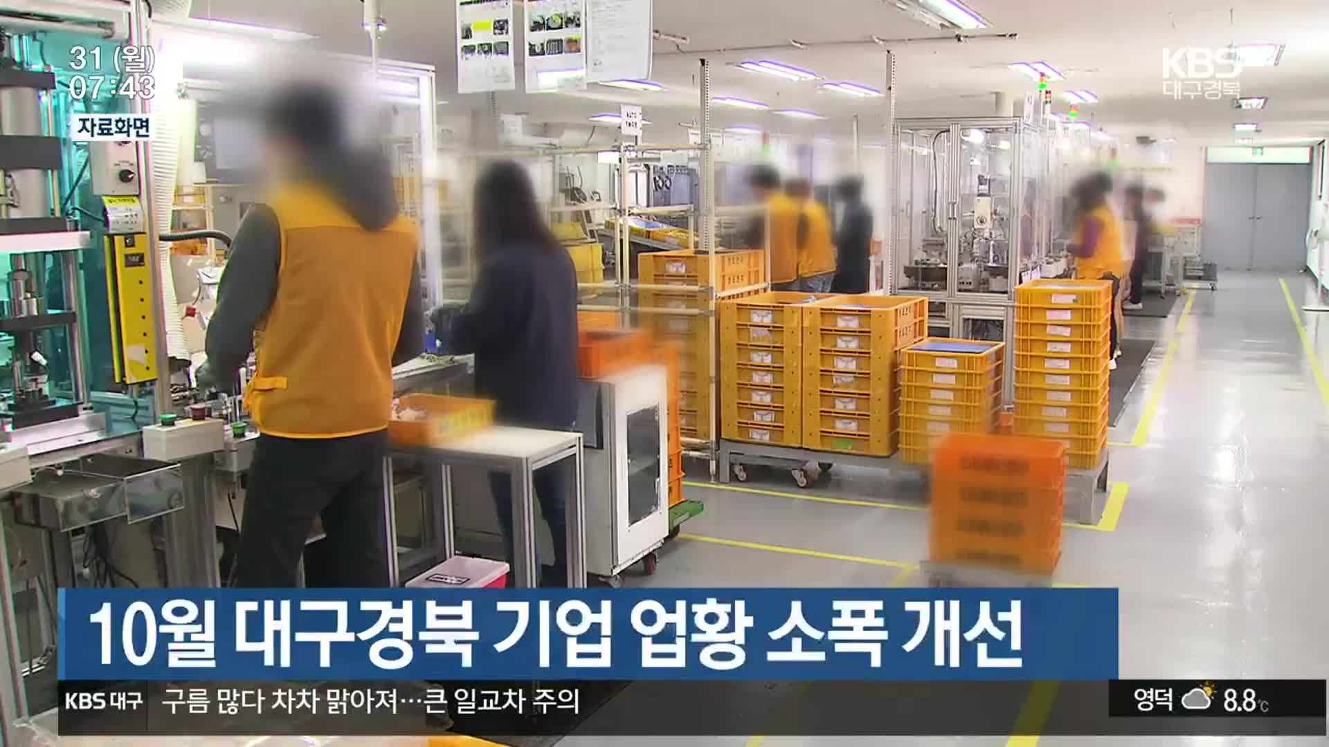 10월 대구·경북 기업 업황 소폭 개선