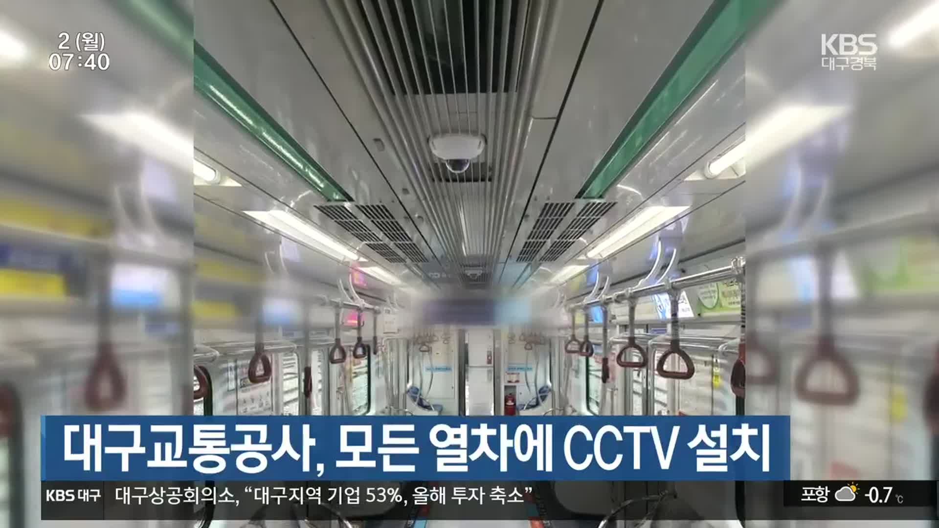 대구교통공사, 모든 열차에 CCTV 설치