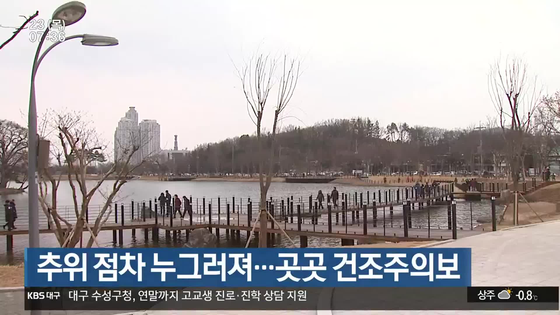 대구·경북 추위 점차 누그러져…곳곳 건조주의보