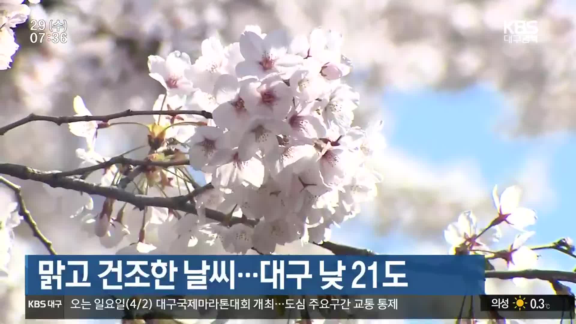 대구·경북 맑고 건조한 날씨…대구 낮 21도