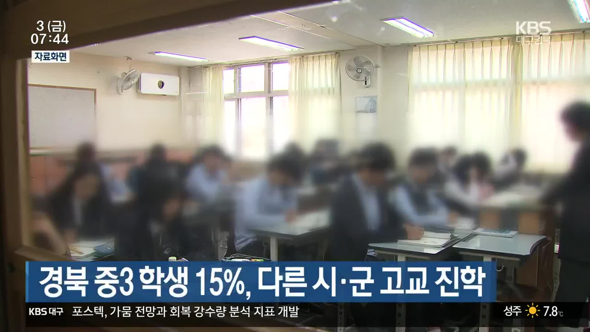 경북 중3 학생 15%, 다른 시·군 고교 전학