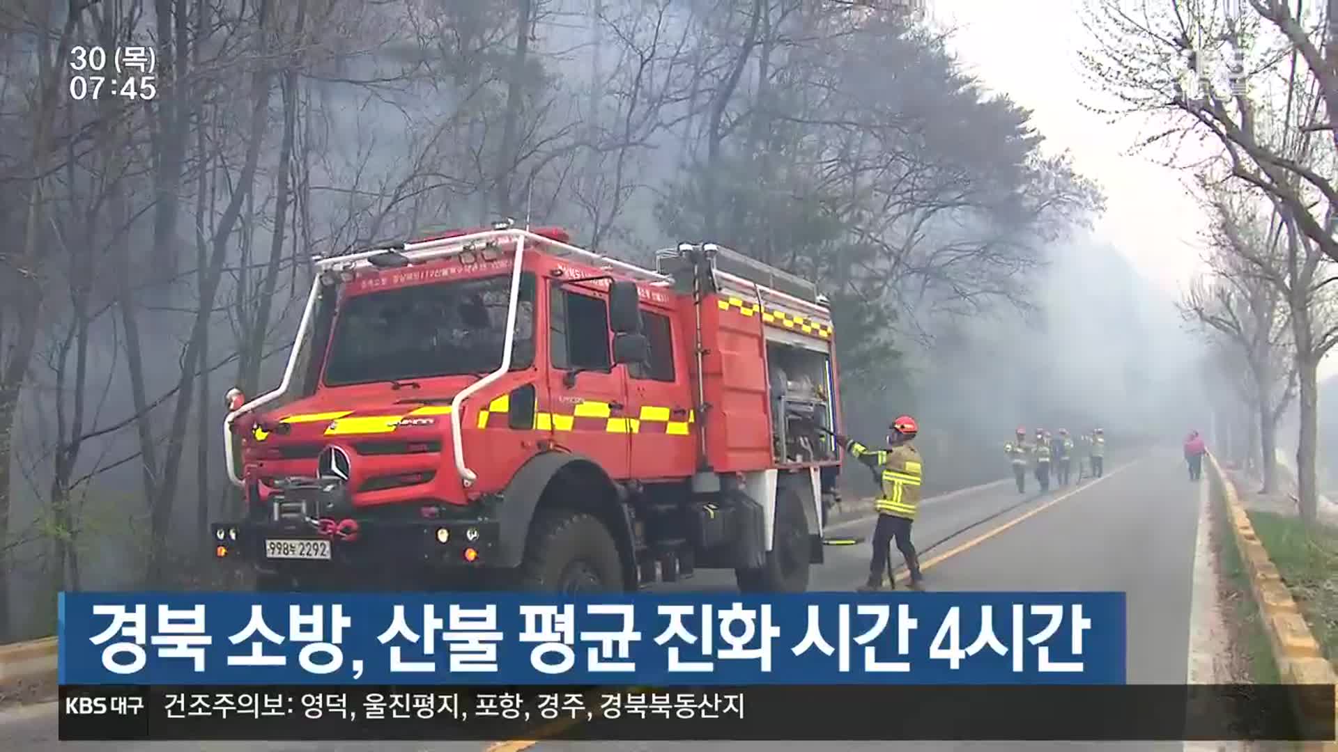 경북 소방, 산불 평균 진화 시간 4시간