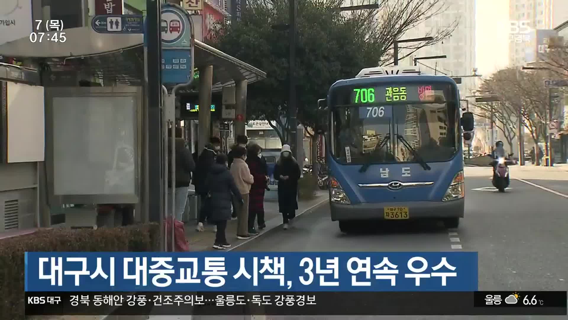 대구시 대중교통 시책, 3년 연속 우수