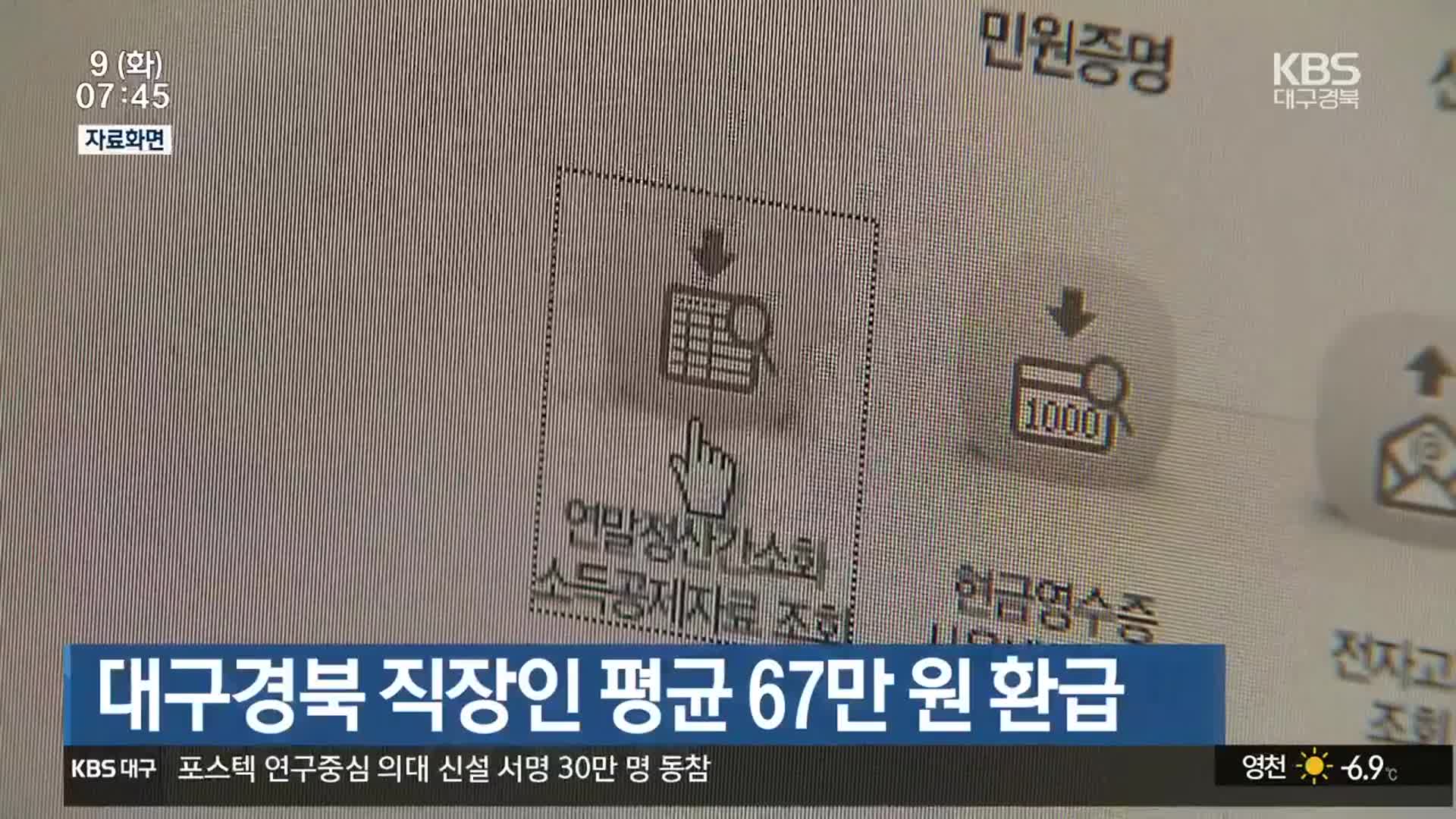 대구·경북 직장인 평균 67만 원 환급