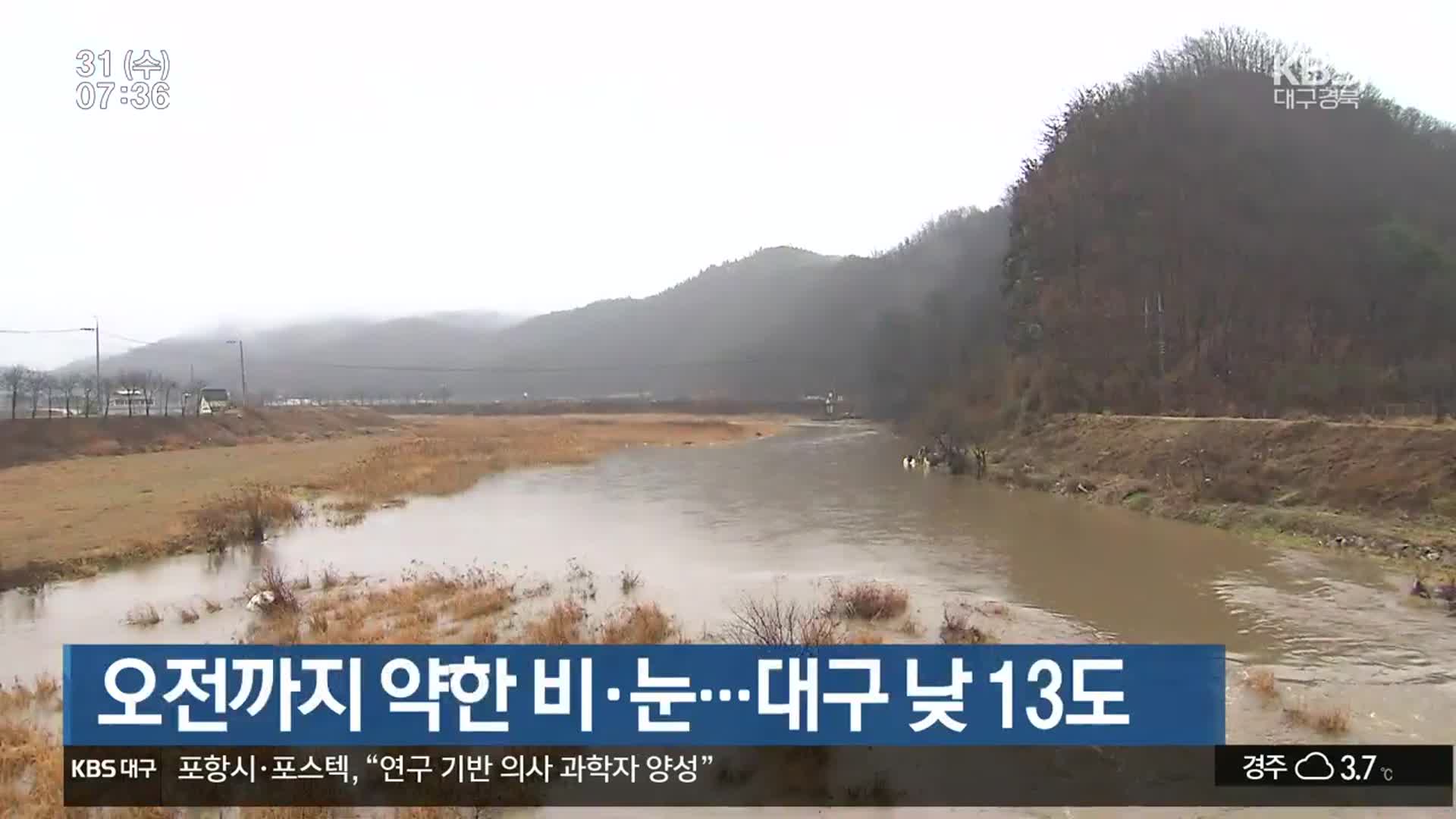 오전까지 약한 비·눈…대구 낮 13도