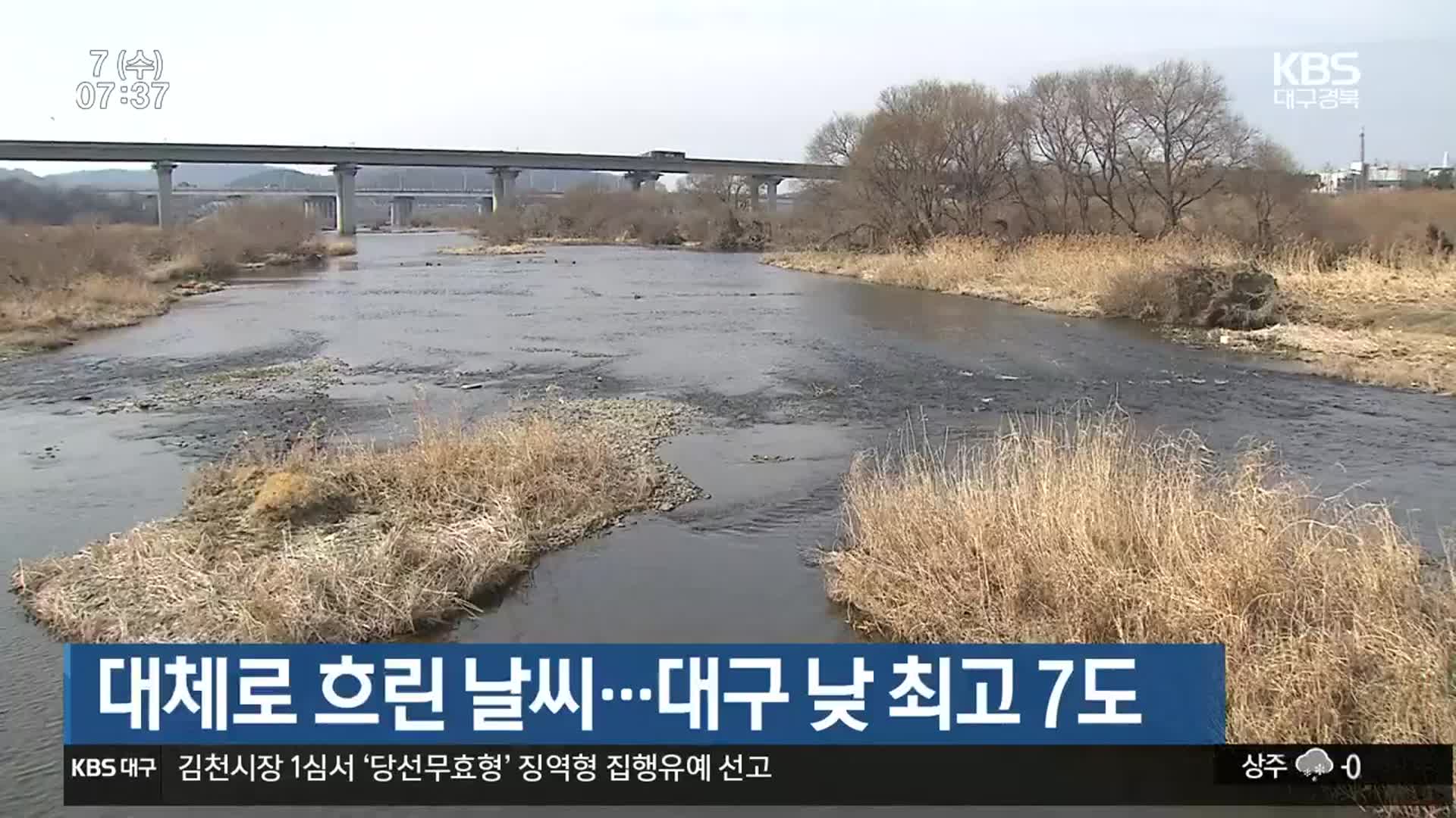 대체로 흐린 날씨…대구 낮 최고 7도