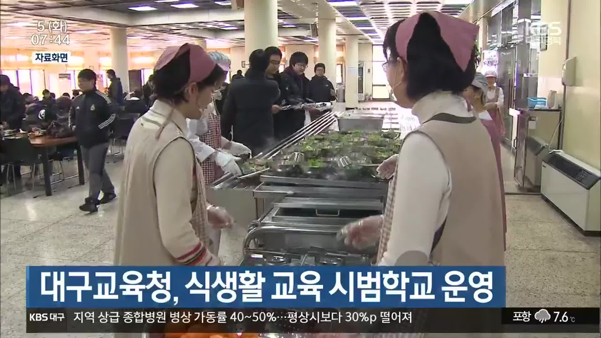 대구교육청, 식생활 교육 시범학교 운영