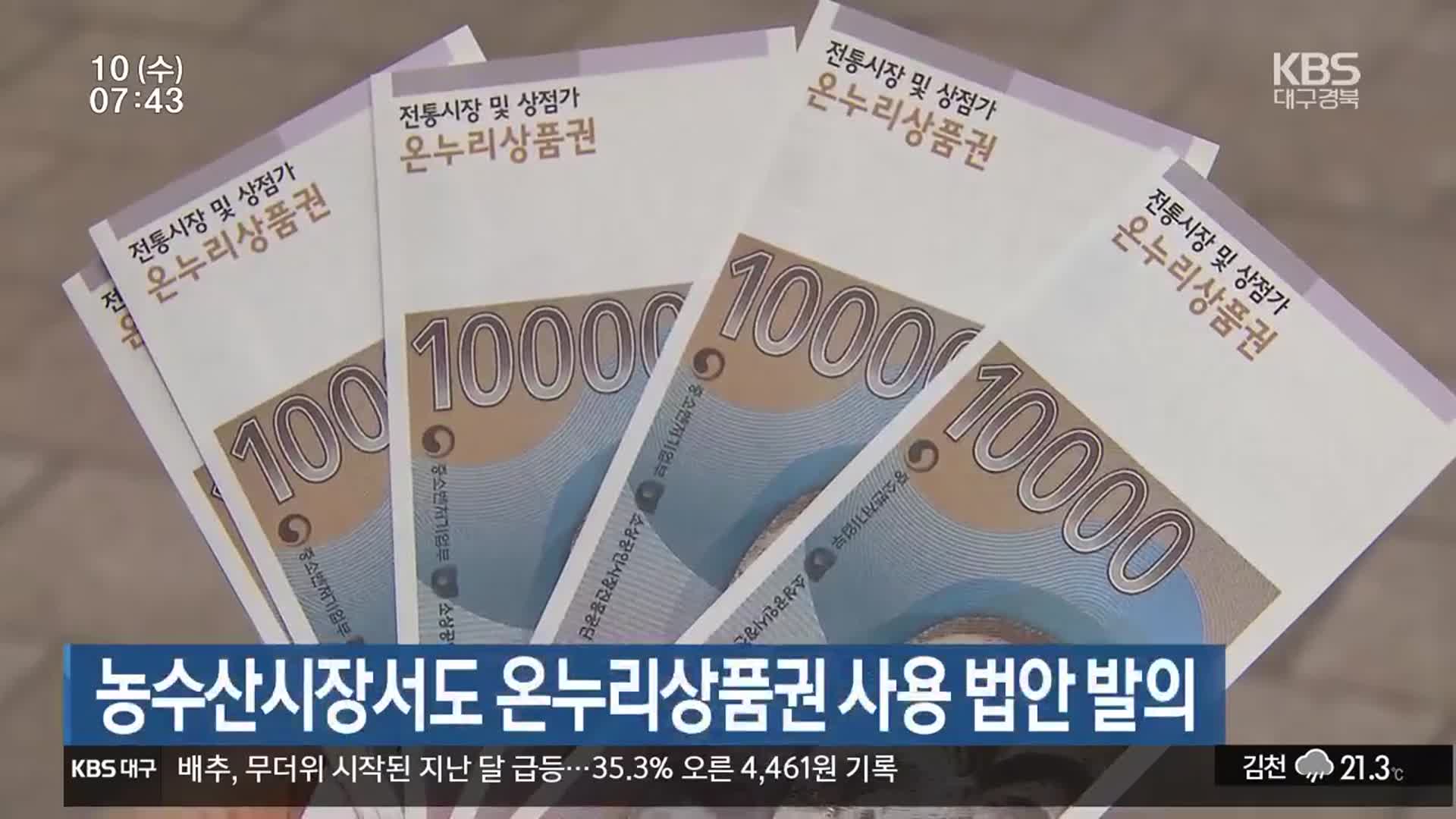 농수산시장도 온누리상품권 사용 법안 발의