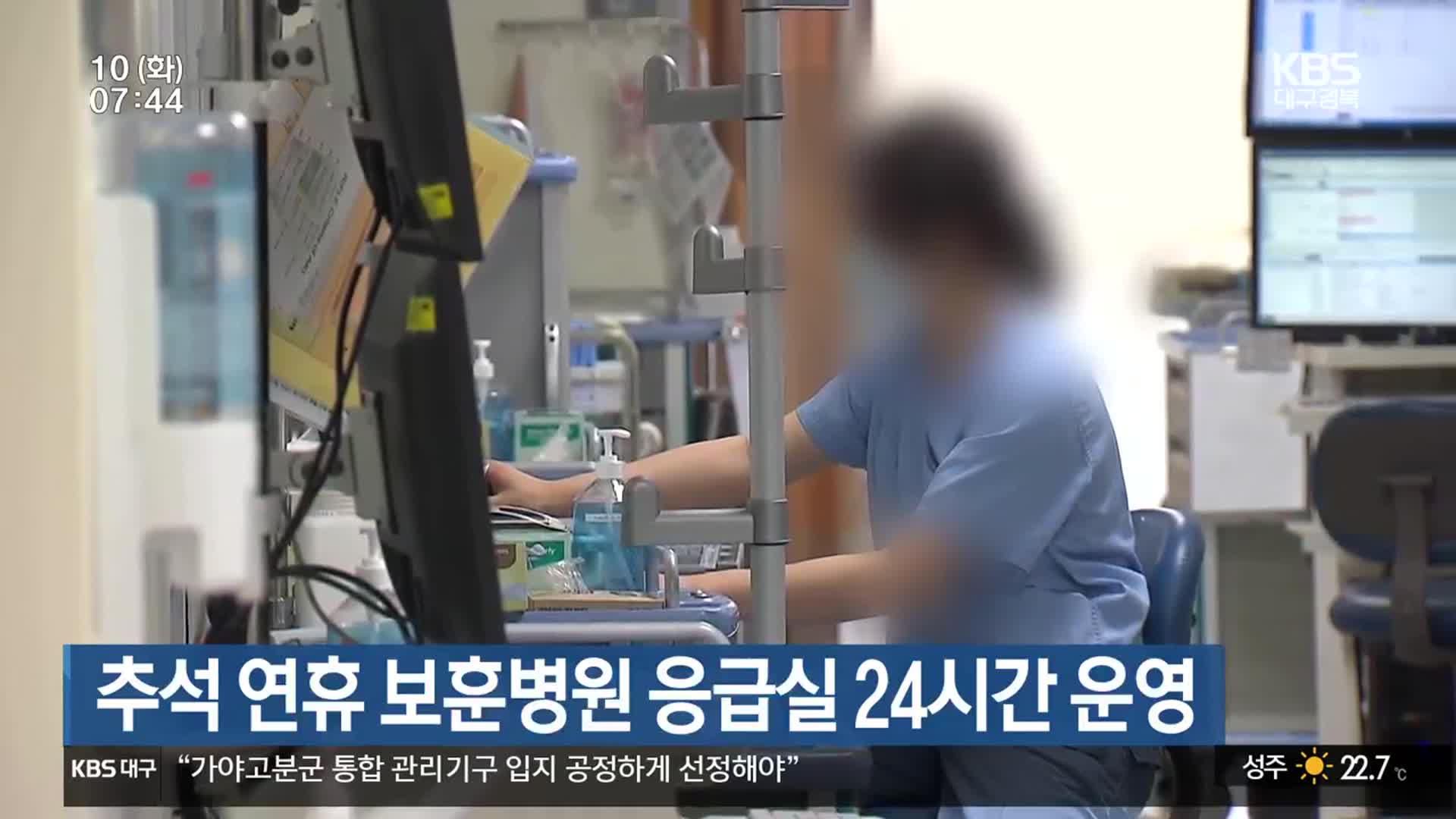 추석 연휴 보훈병원 응급실 24시간 운영
