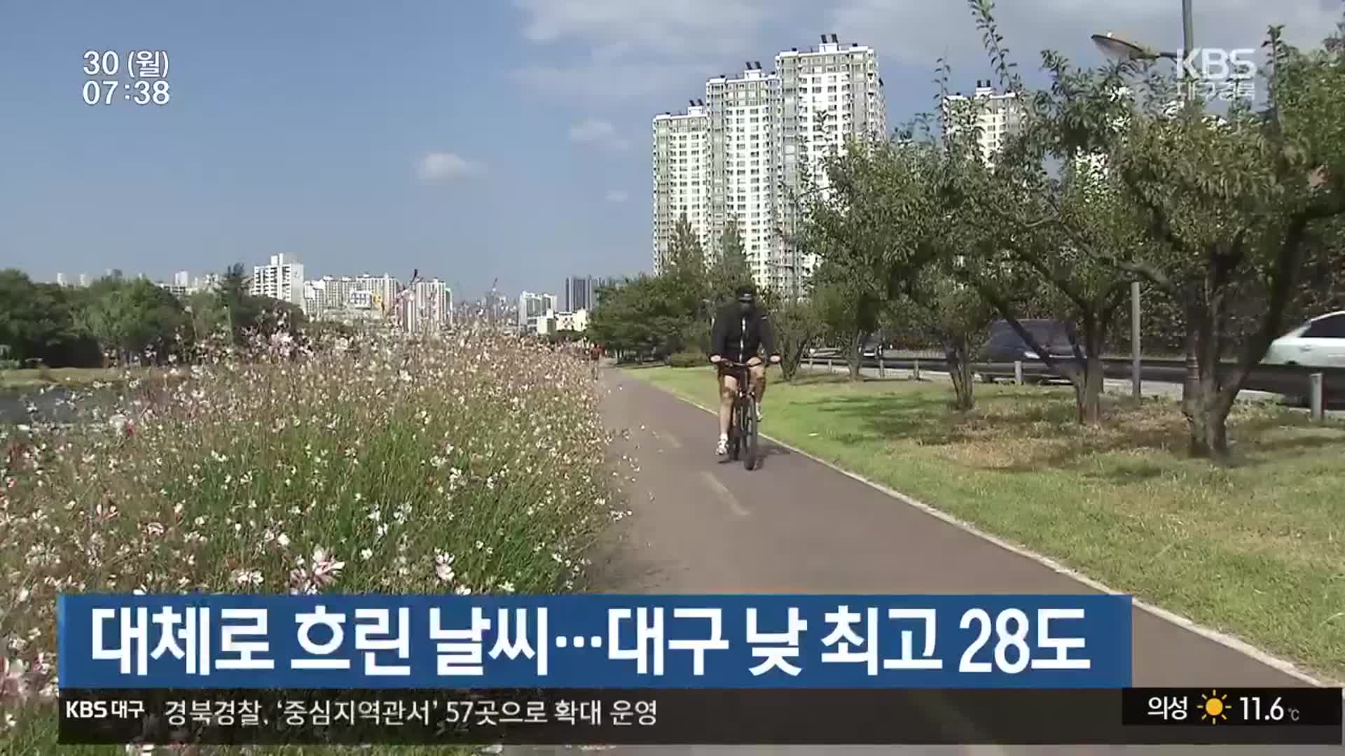 대구·경북 대체로 흐린 날씨…대구 낮 최고 28도