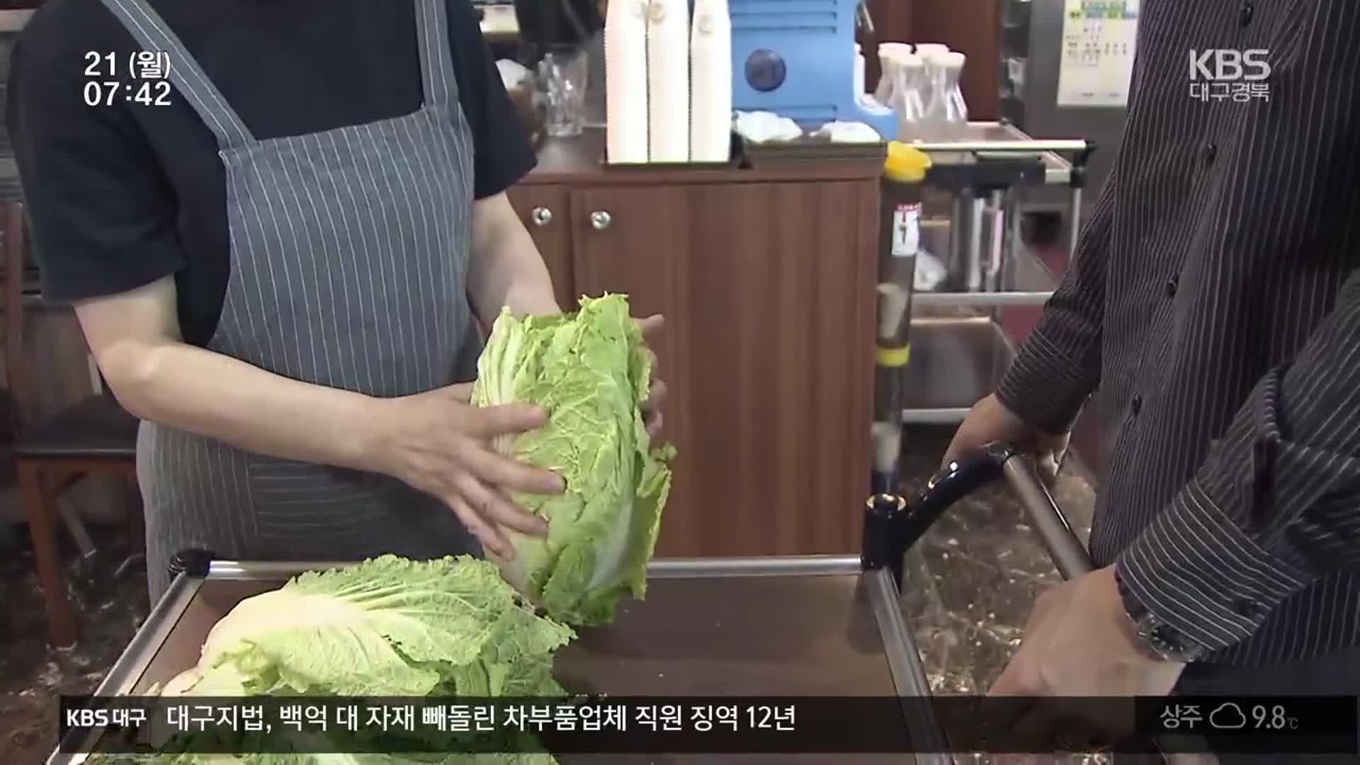 배춧값 폭등에 식당들 속앓이