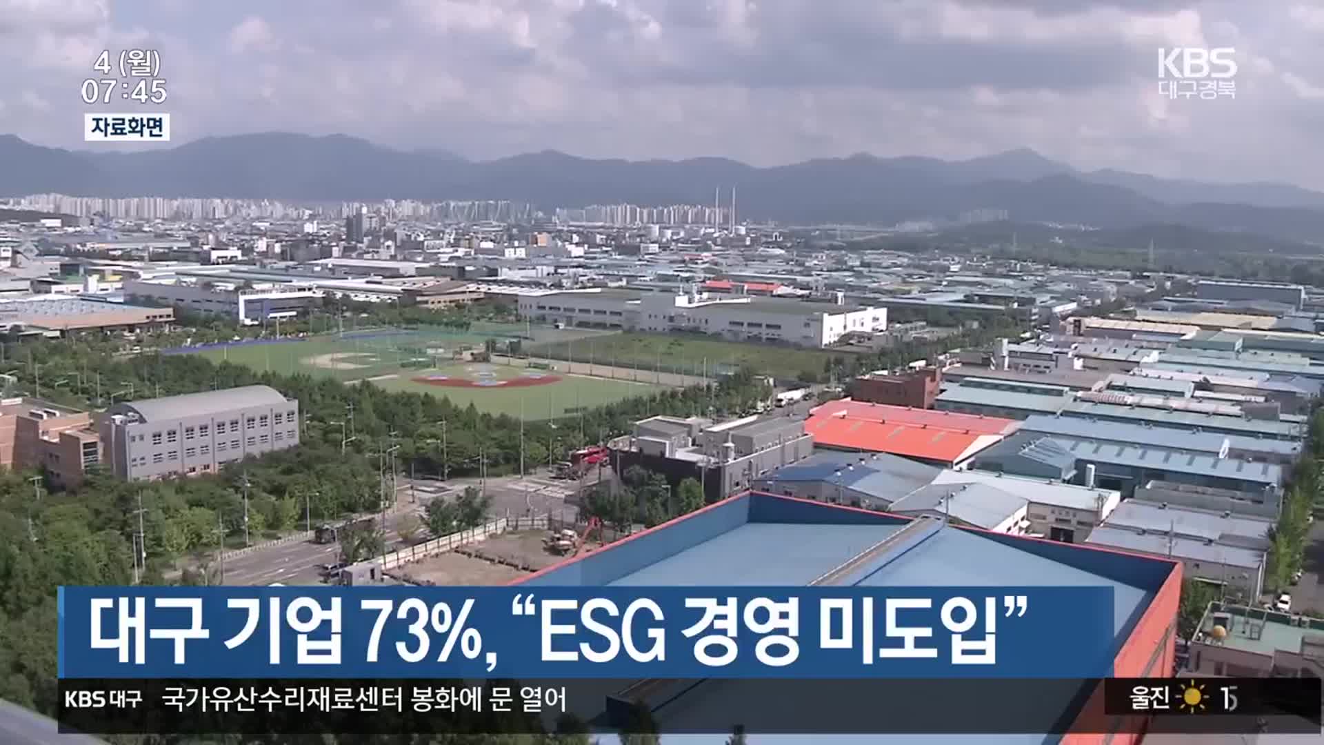 대구 기업 73%, “ESG 경영 미도입”