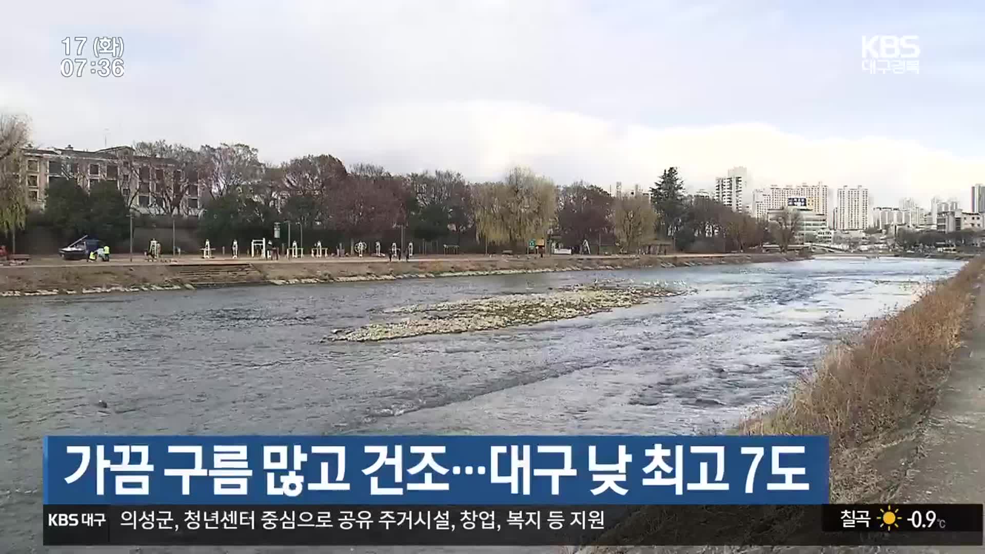 대구·경북 가끔 구름 많고 건조…대구 낮 최고 7도