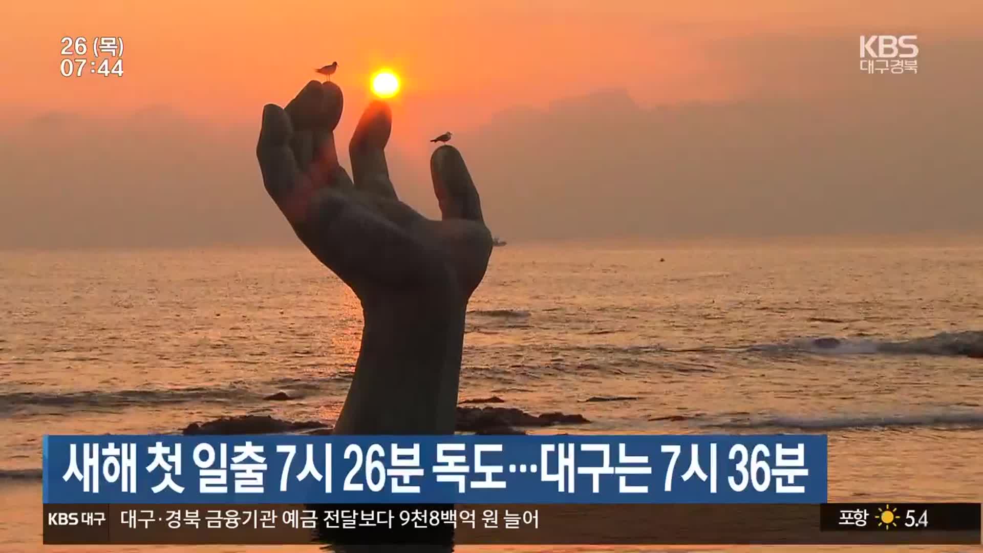 새해 첫 일출 7시 26분 독도…대구는 7시 36분