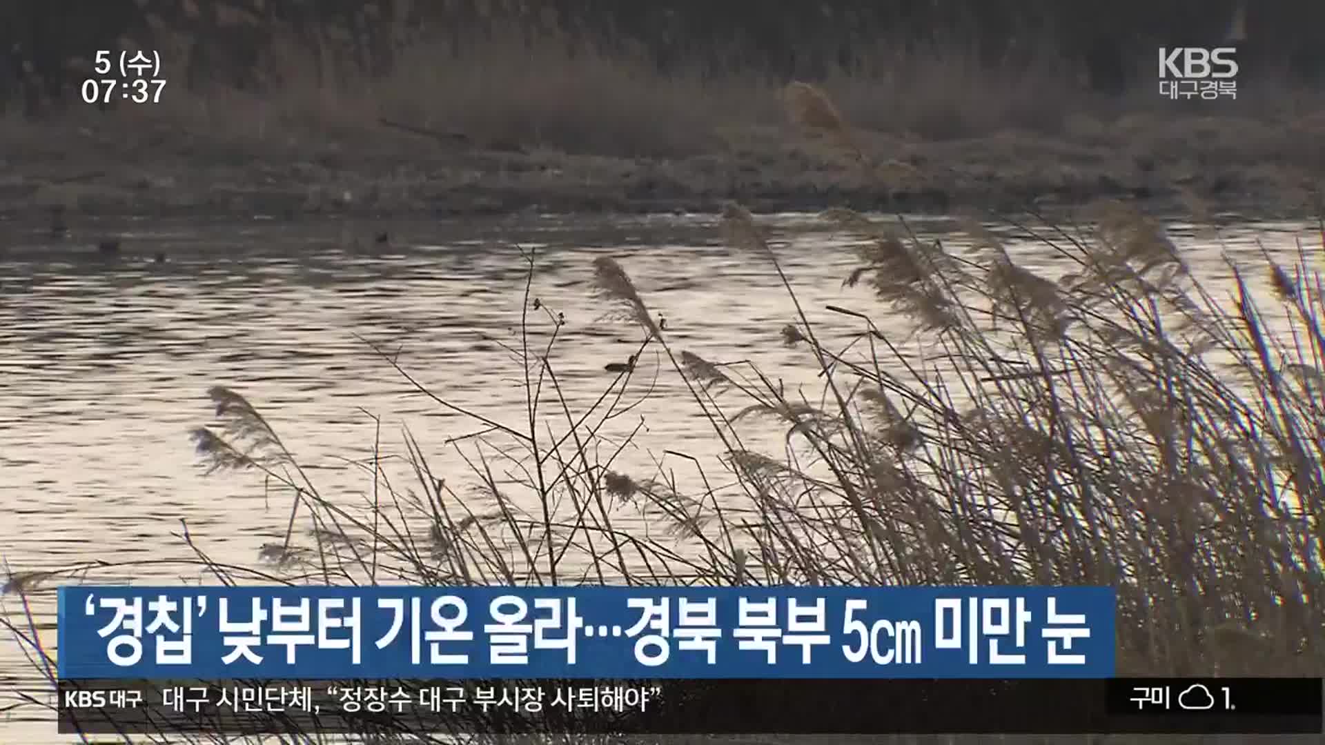 ‘경칩’ 대구·경북 낮부터 기온 올라…경북 북부 5cm 미만 눈