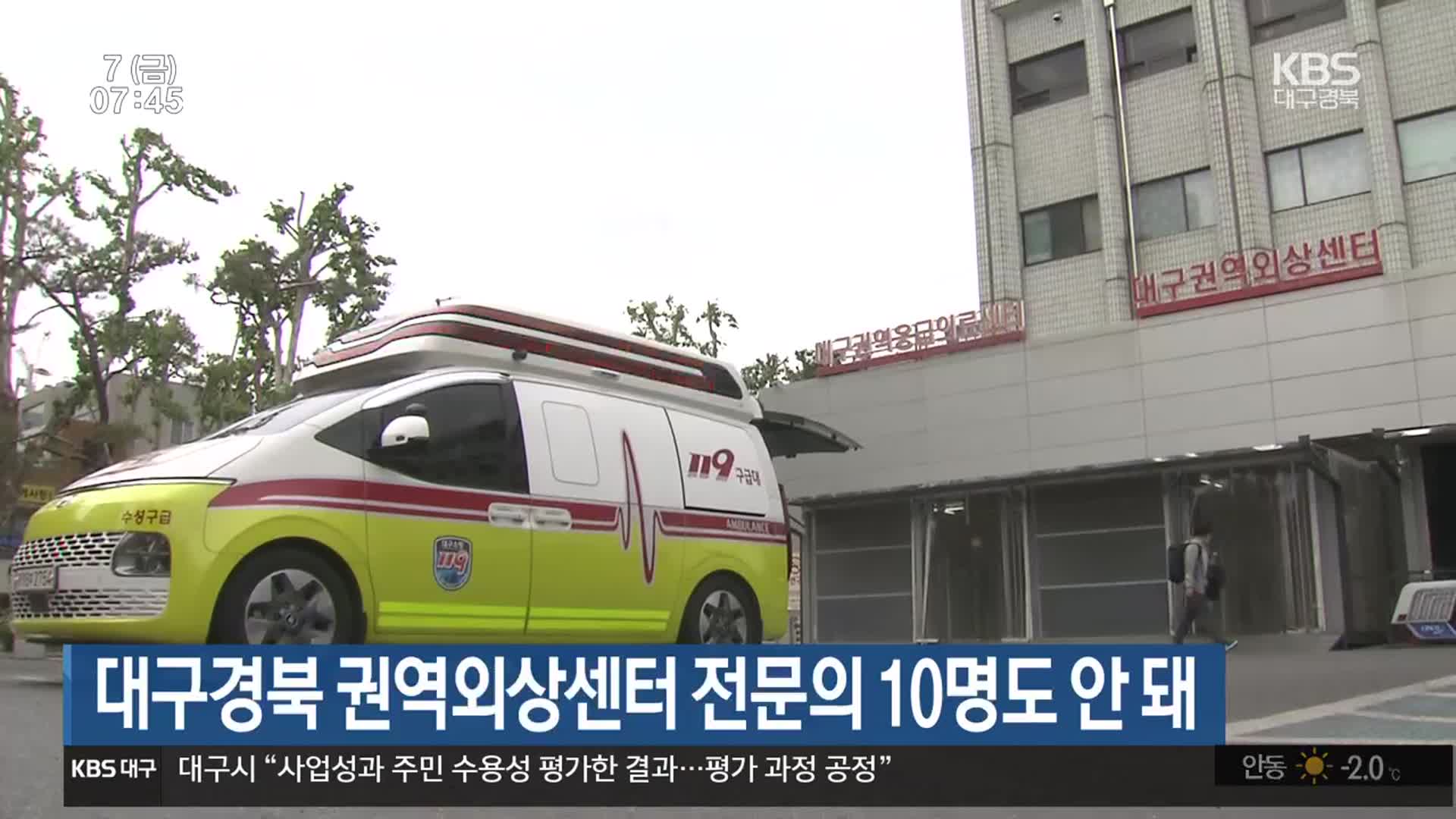 대구·경북 권역외상센터 전문의 10명도 안 돼