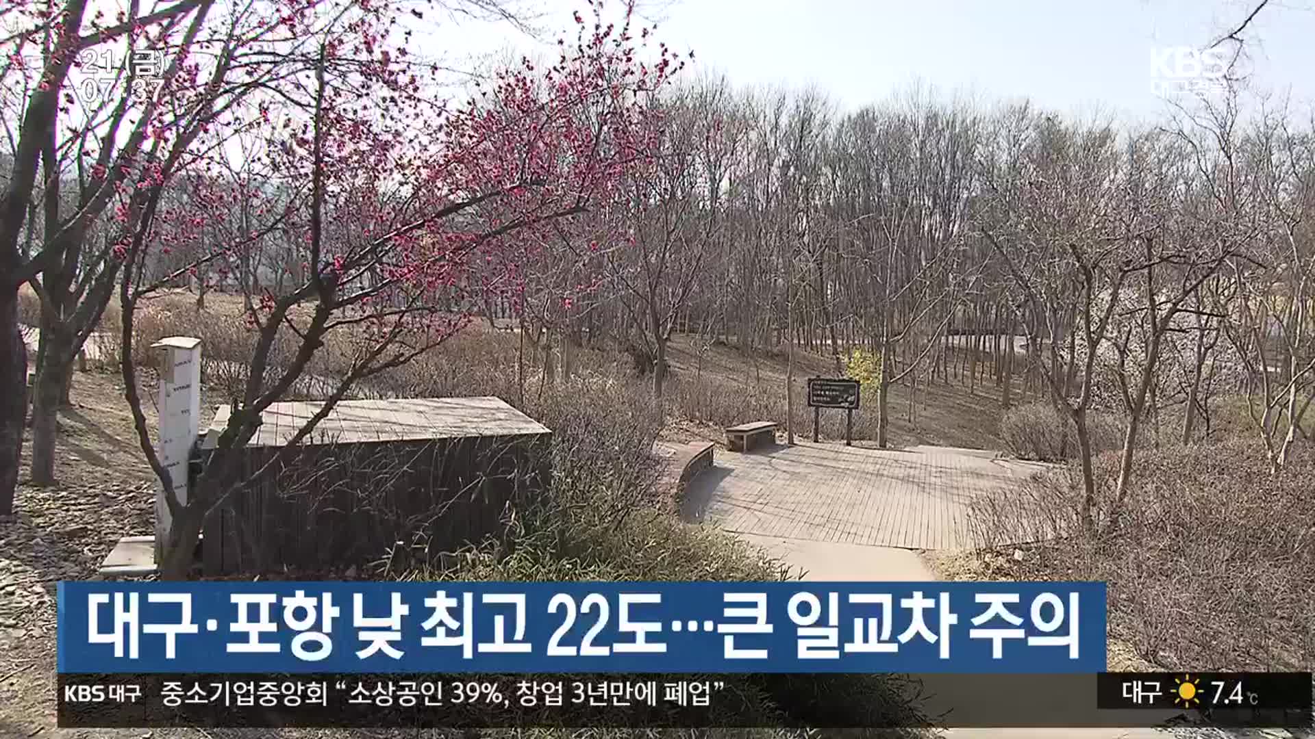 대구·포항 낮 최고 22도…큰 일교차 주의