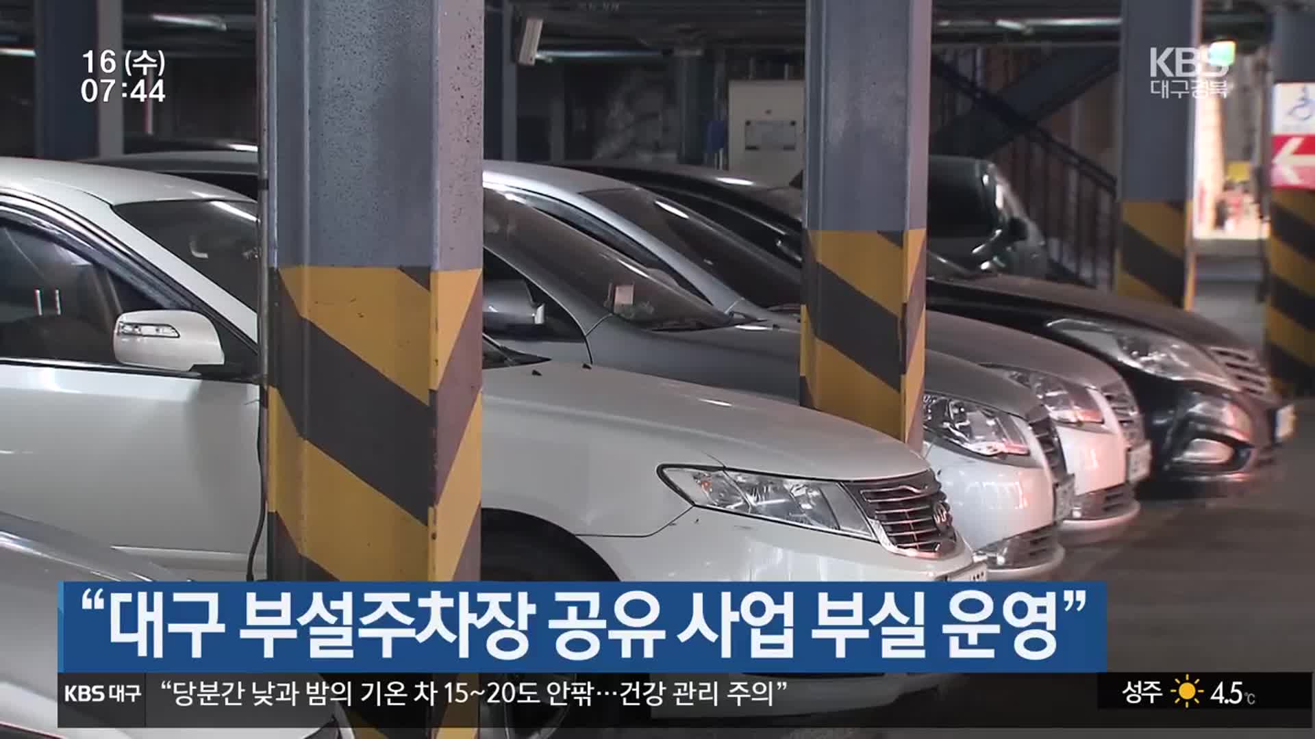 “대구 부설주차장 공유 사업 부실 운영”
