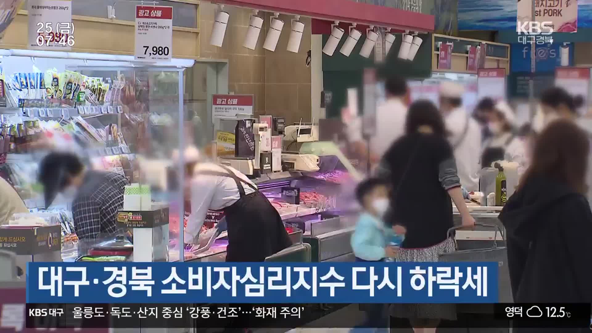 대구·경북 소비자심리지수 다시 하락세