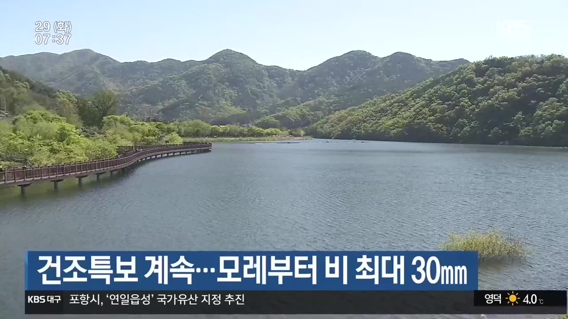 대구·경북 건조특보 계속…모레부터 비 최대 30mm