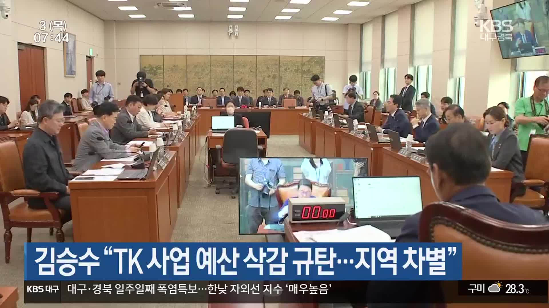 김승수 “TK 사업 예산 삭감 규탄…지역 차별”