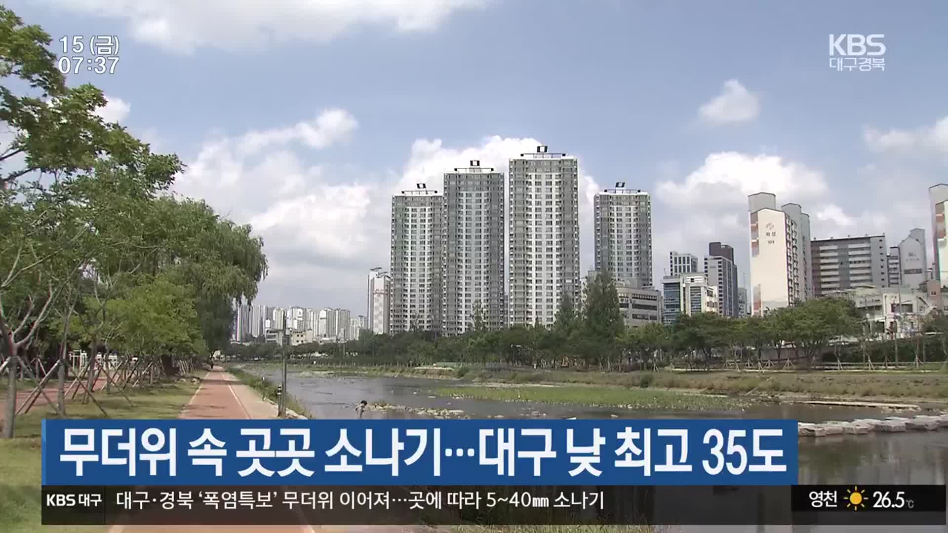 대구·경북 무더위 속 곳곳 소나기…대구 낮 최고 35도
