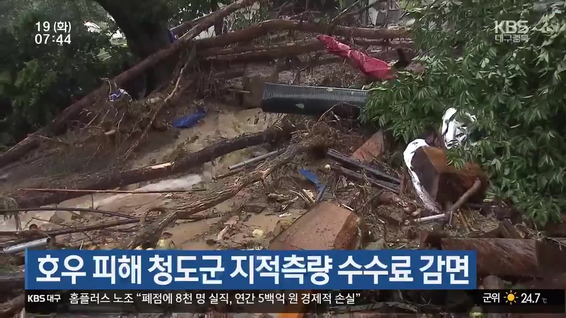 호우 피해 청도군 지적측량 수수료 감면