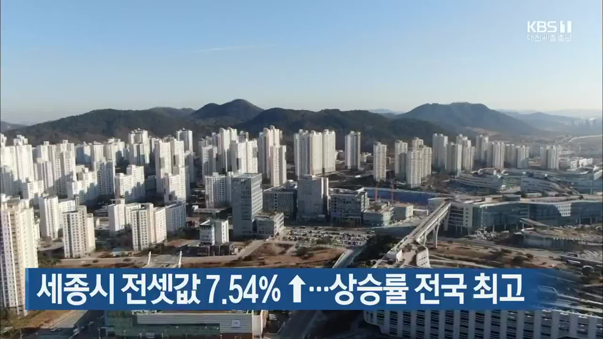 세종시 전셋값 7.54% ↑…상승률 전국 최고