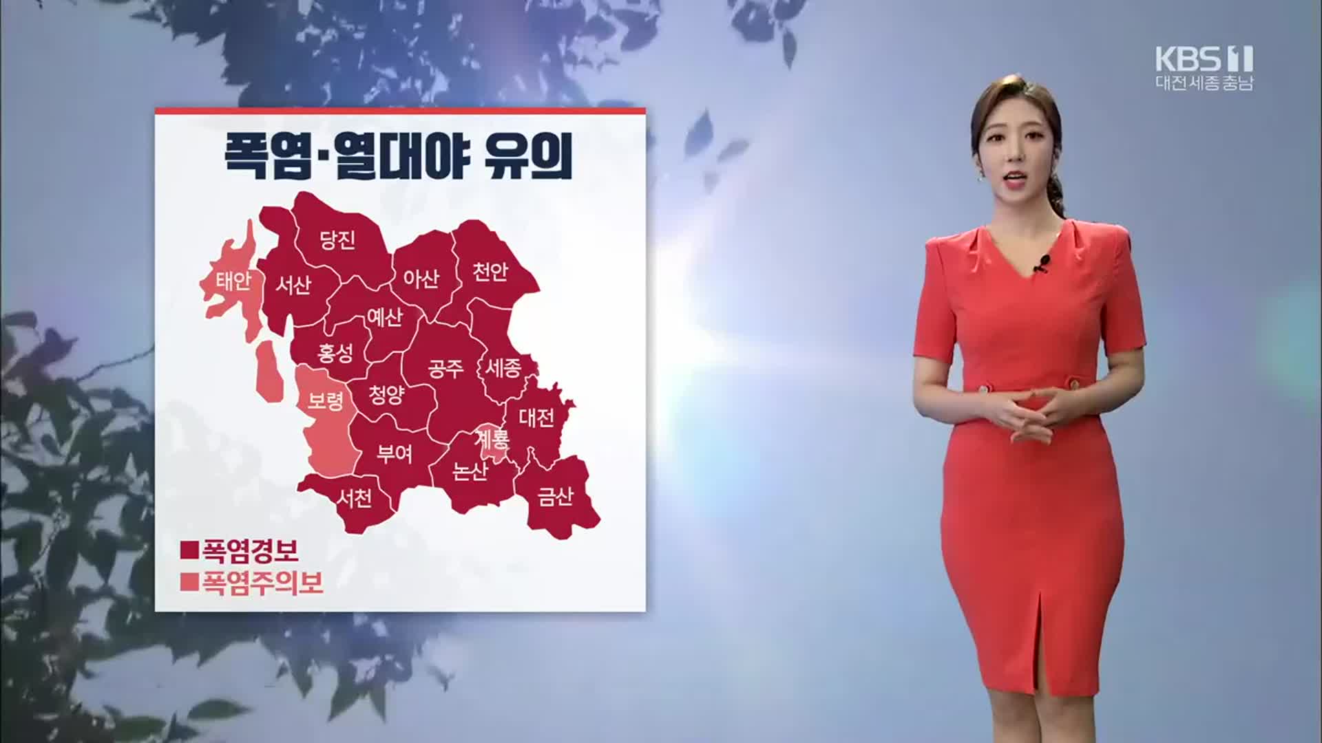 [날씨] 대전·세종·충남 폭염특보 이어져…내일 일부지역 소나기