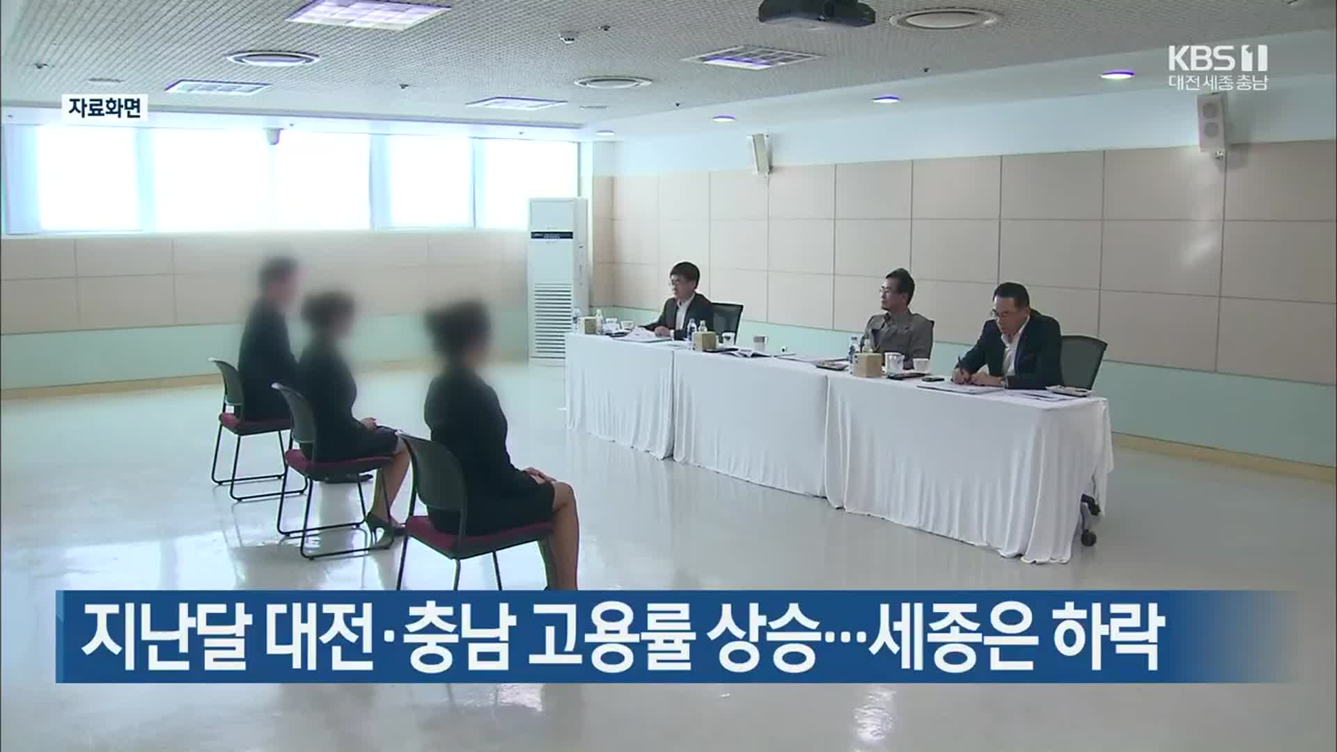 지난달 대전·충남 고용률 상승…세종은 하락