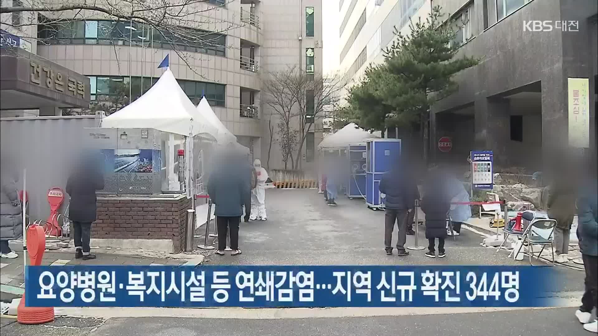 요양병원·복지시설 등 연쇄감염…대전·세종·충남 신규 확진 344명